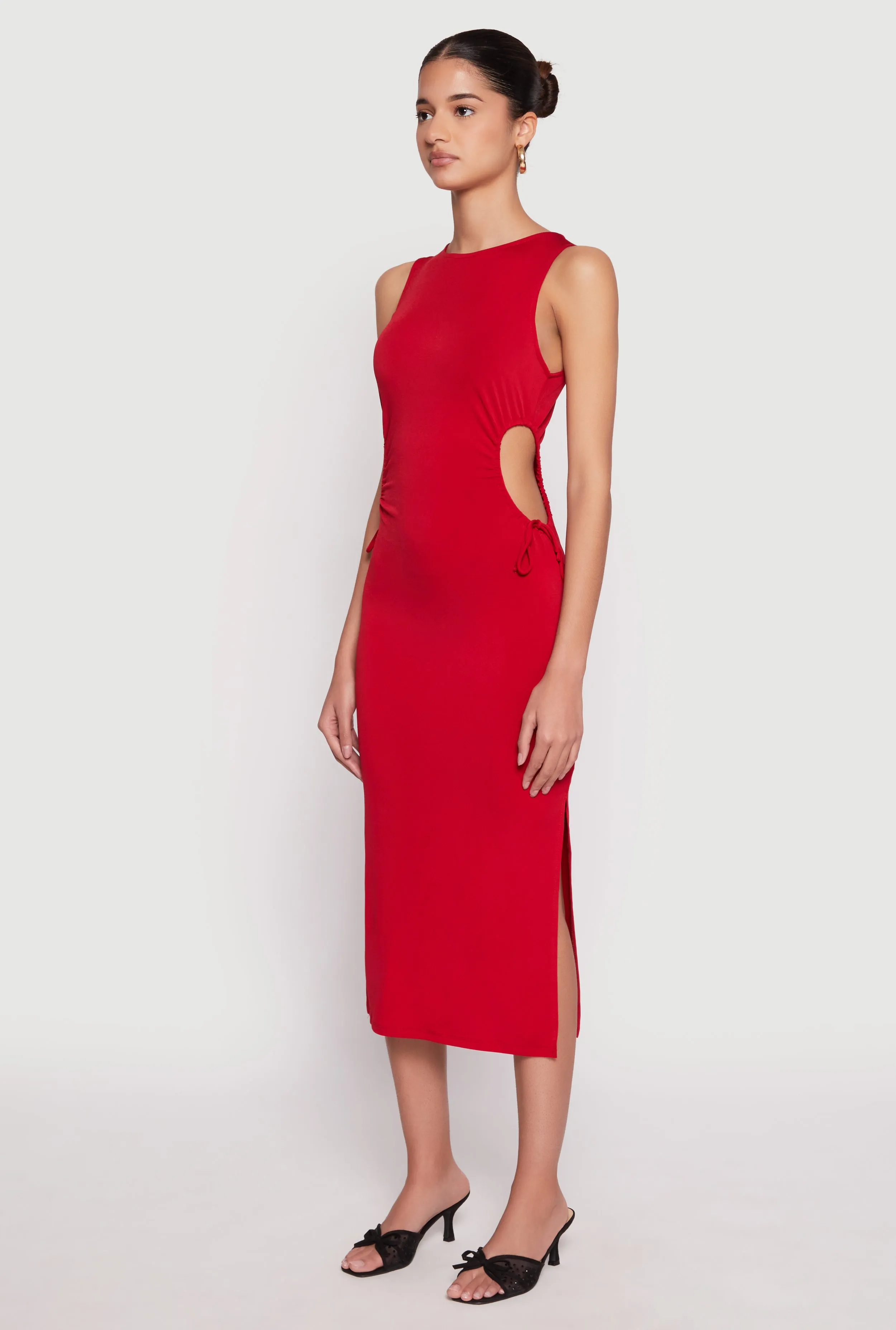 Drawstring Side Cut Out Midi Dress sold by Rainbow product image thumbnail 2