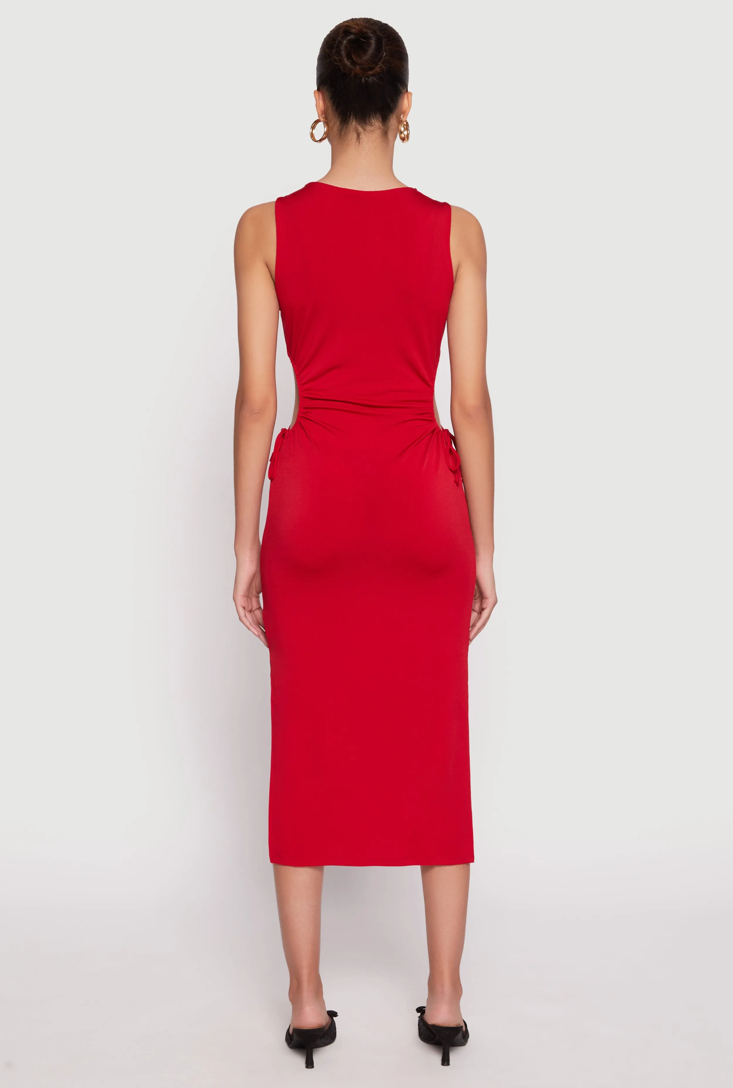 Drawstring Side Cut Out Midi Dress sold by Rainbow product image thumbnail 3