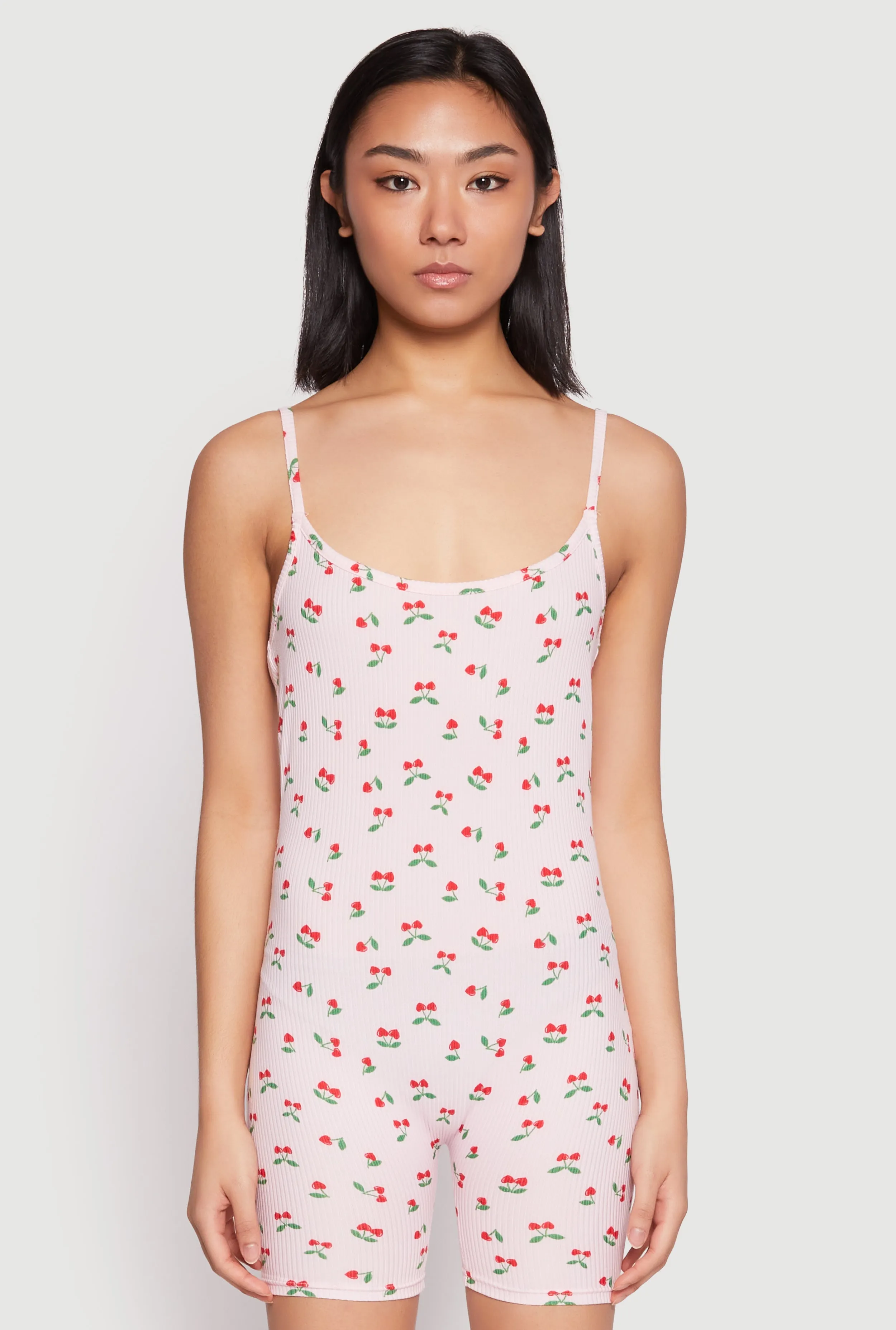 Cherry Print Pajama Romper sold by Rainbow