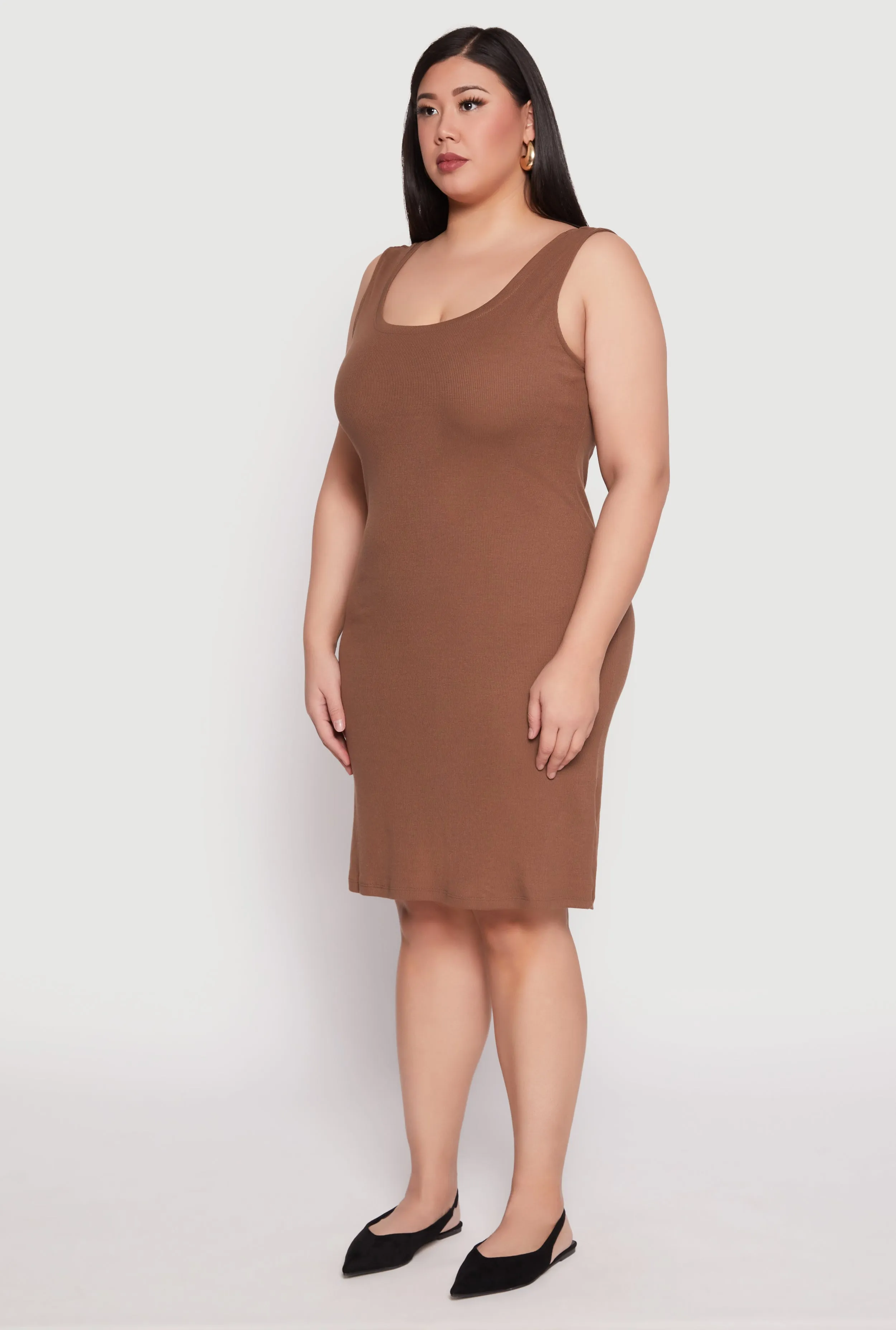 Plus Size Ribbed Knit Midi Tank Dress sold by Rainbow product image thumbnail 2