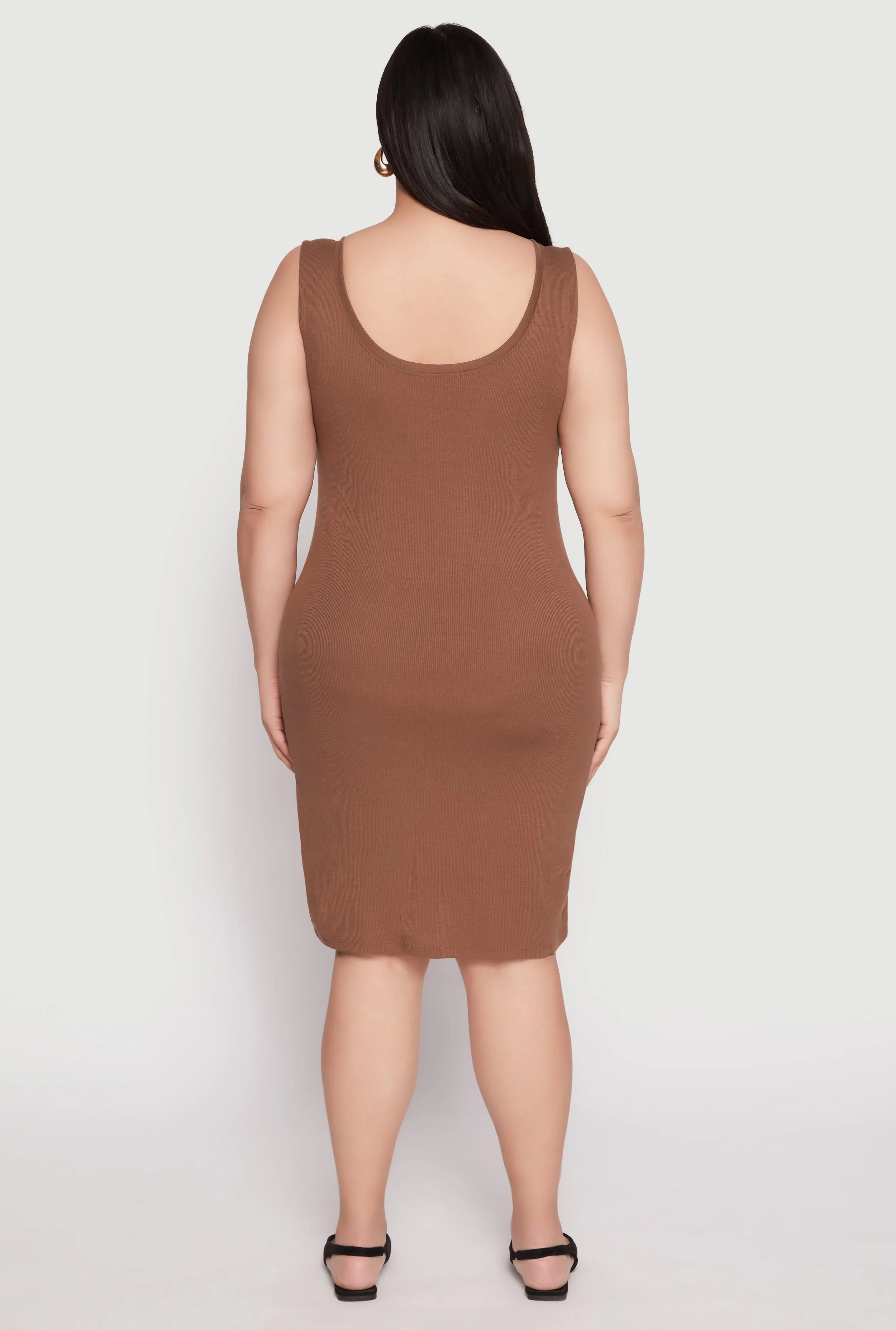 Plus Size Ribbed Knit Midi Tank Dress sold by Rainbow product image thumbnail 3