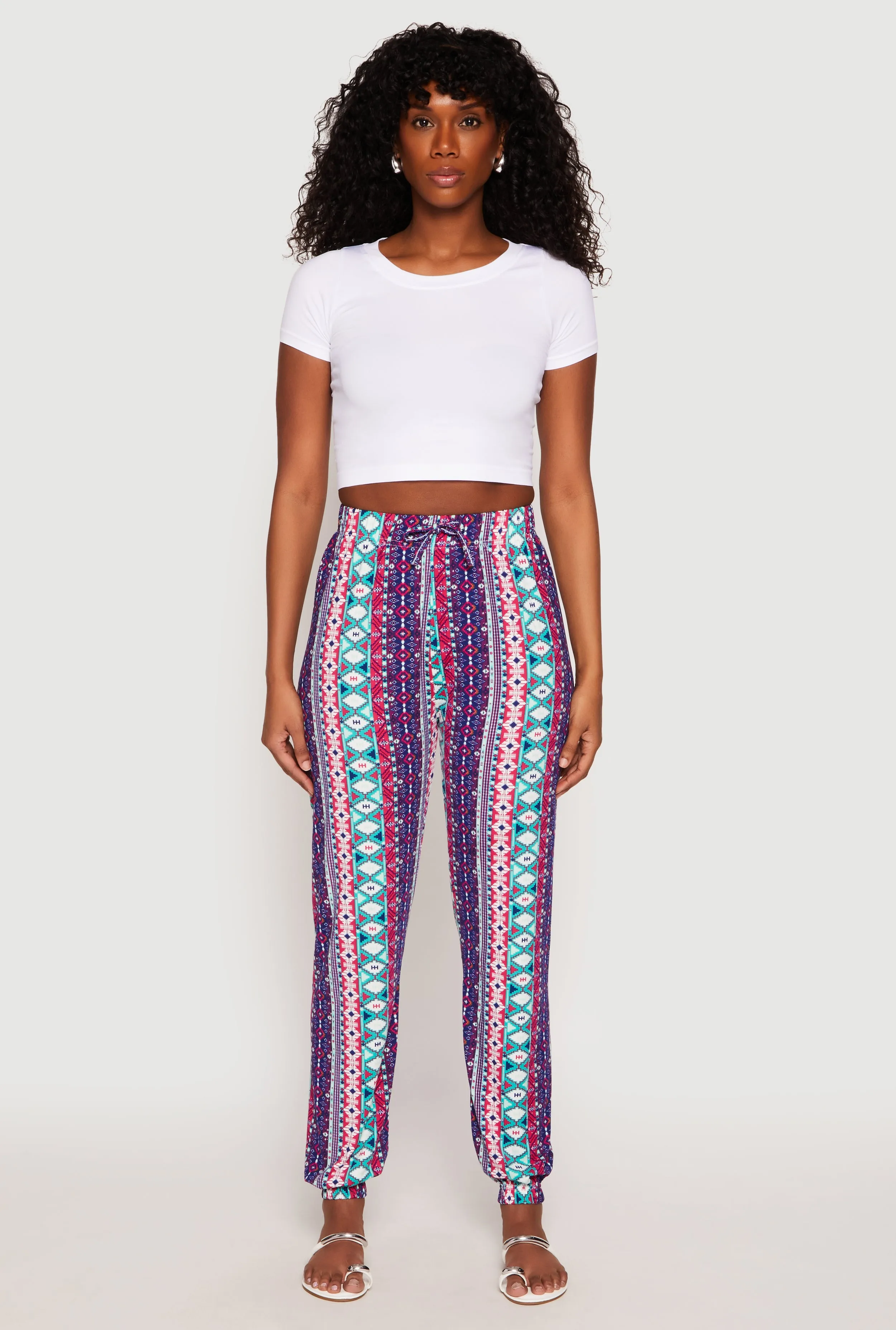 Boho Border Print Joggers sold by Rainbow