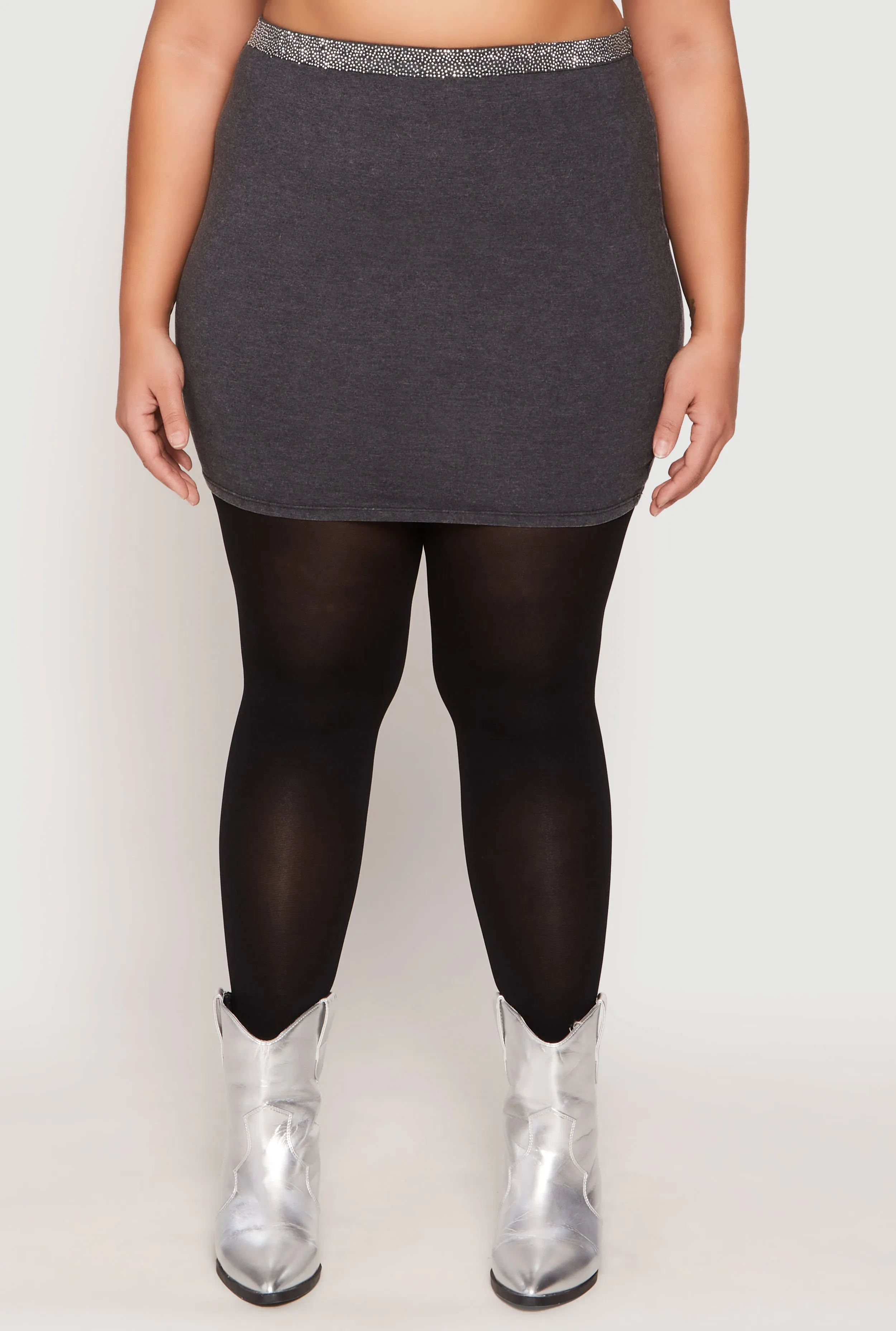 Plus Size Rhinestone Waist Mini Skirt sold by Rainbow product image thumbnail 2