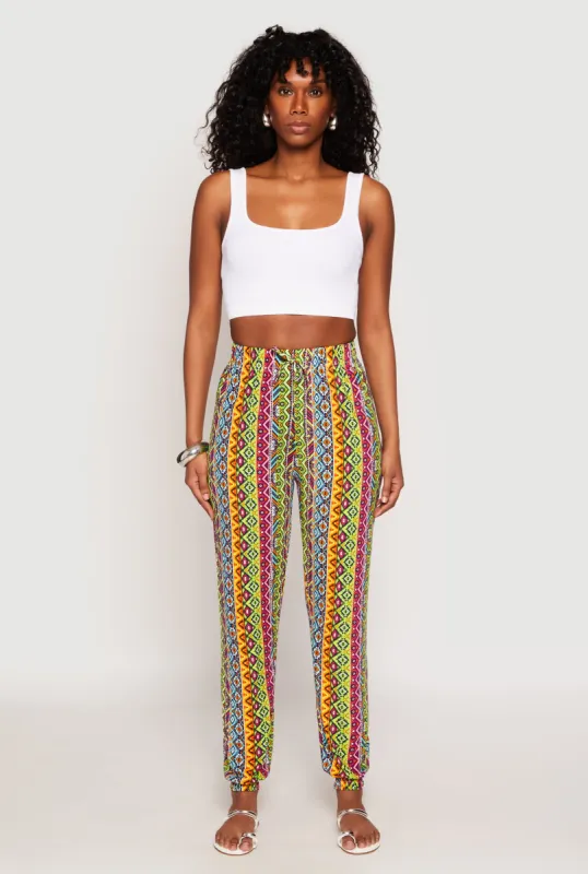 Boho Border Print Joggers sold by Rainbow