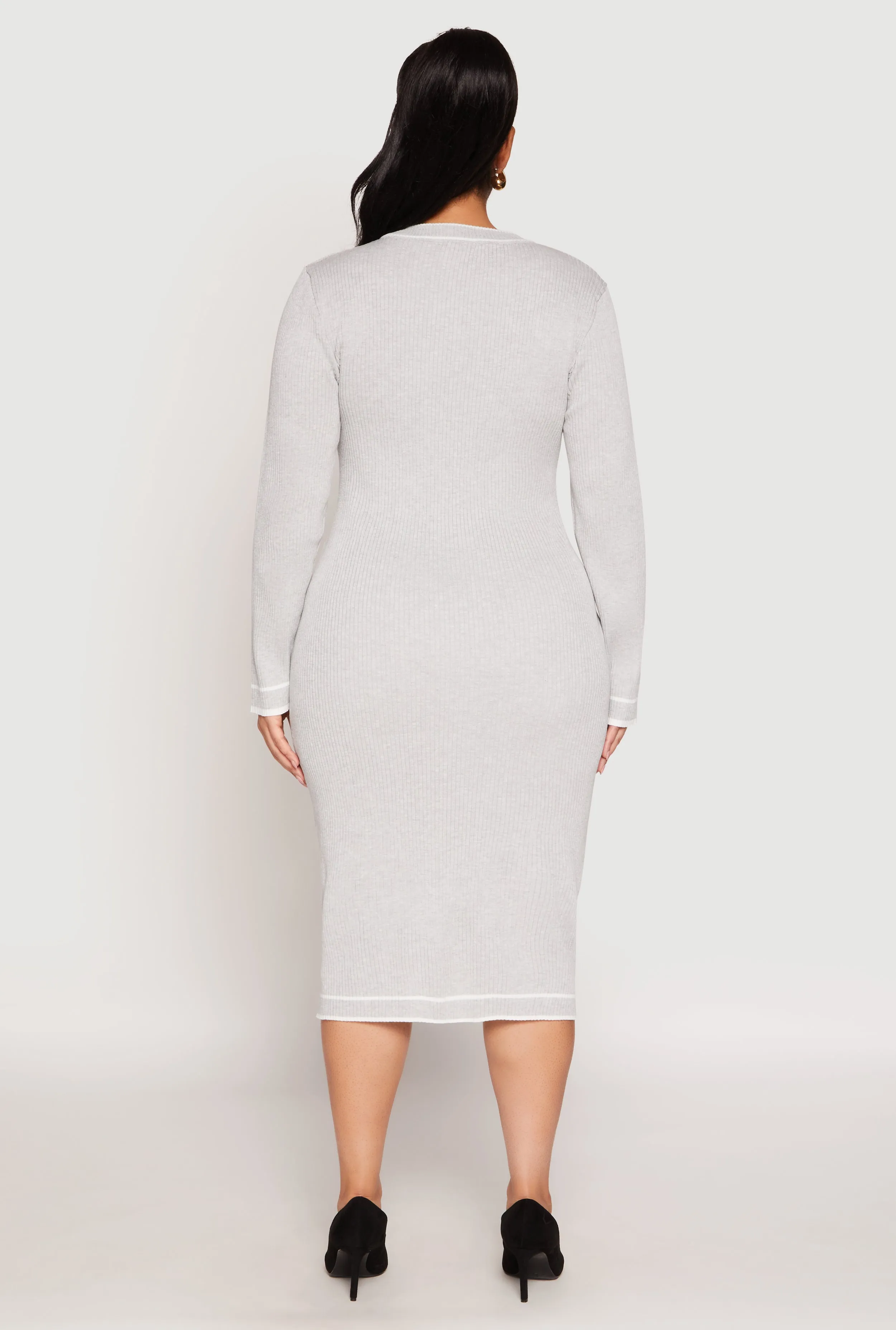 Plus Size Daisy Contrast Trim Sweater Dress sold by Rainbow product image thumbnail 3