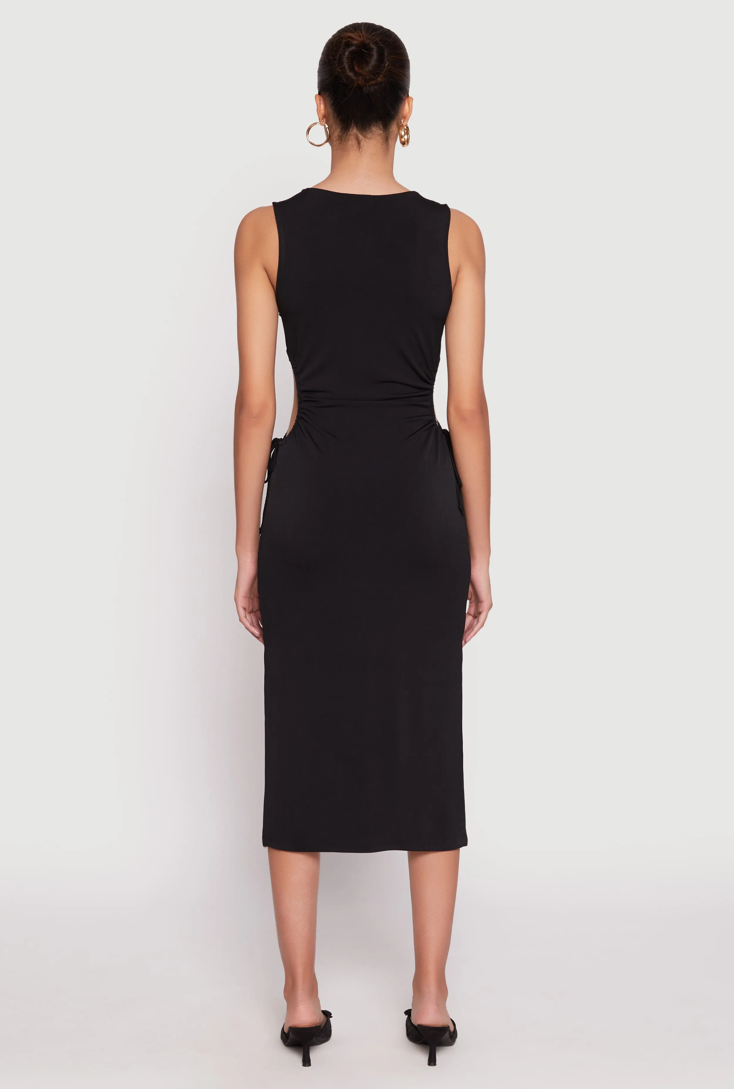 Drawstring Side Cut Out Midi Dress sold by Rainbow product image thumbnail 3
