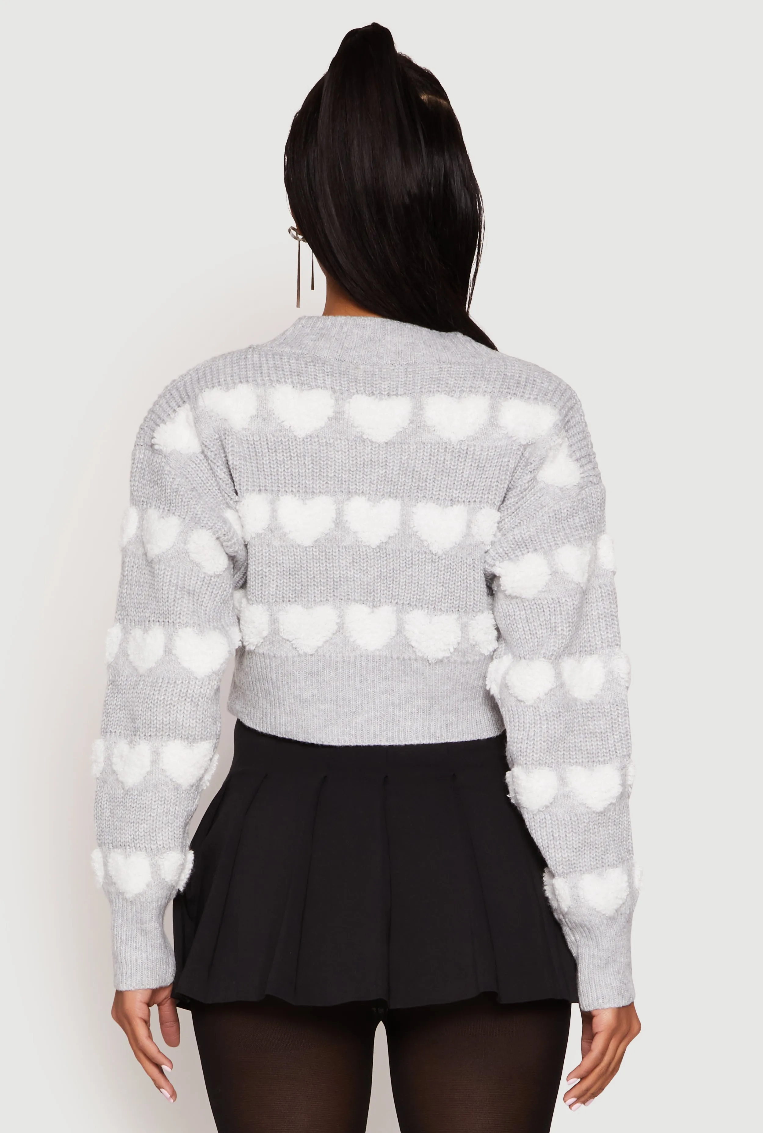Daisy Chenille Heart Cropped Cardigan sold by Rainbow product image thumbnail 5