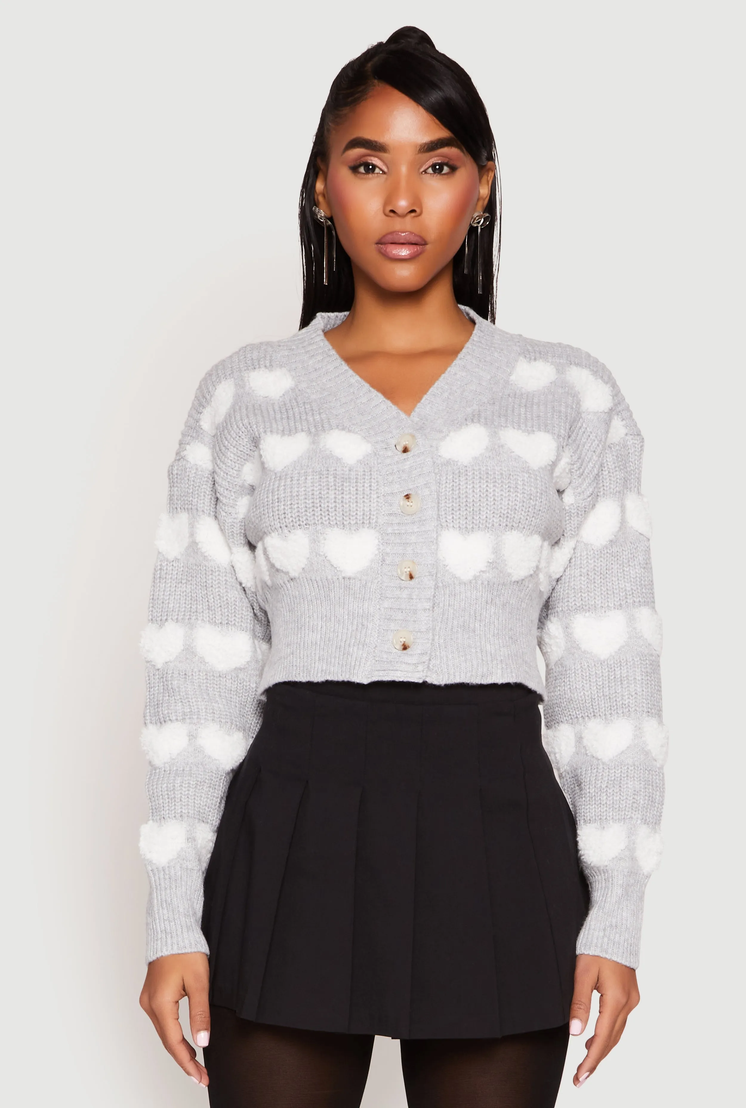Daisy Chenille Heart Cropped Cardigan sold by Rainbow product image thumbnail 2
