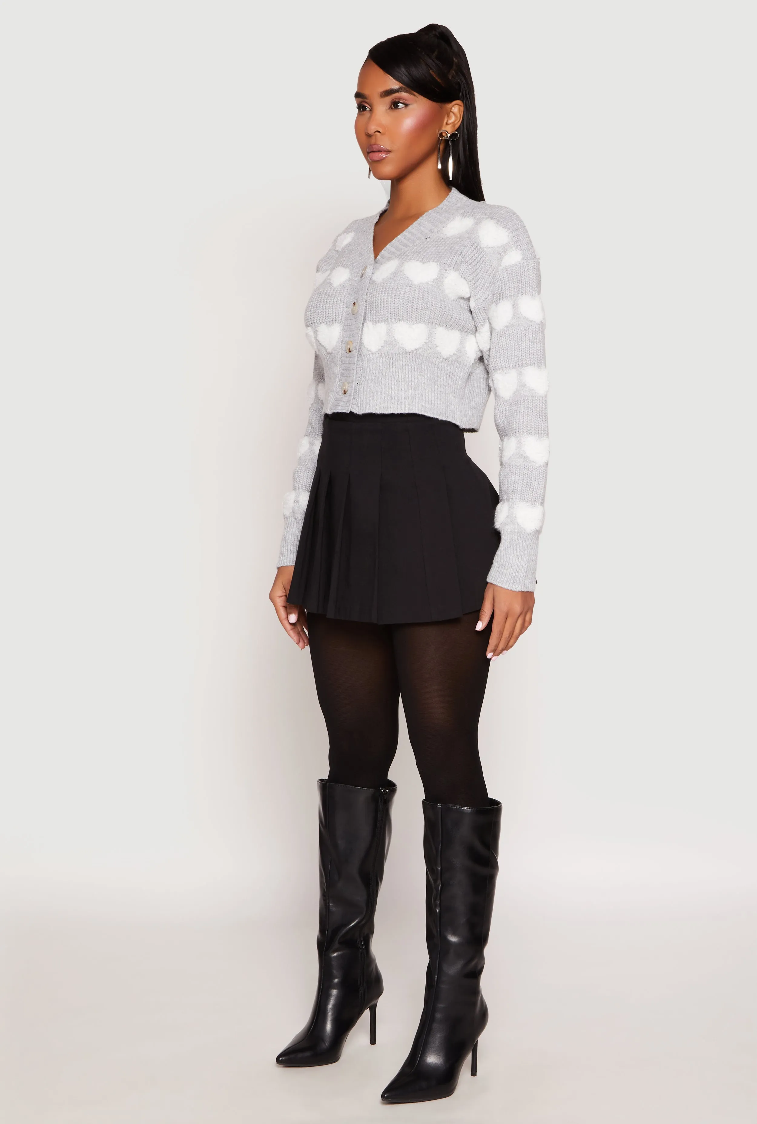 Daisy Chenille Heart Cropped Cardigan sold by Rainbow product image thumbnail 3