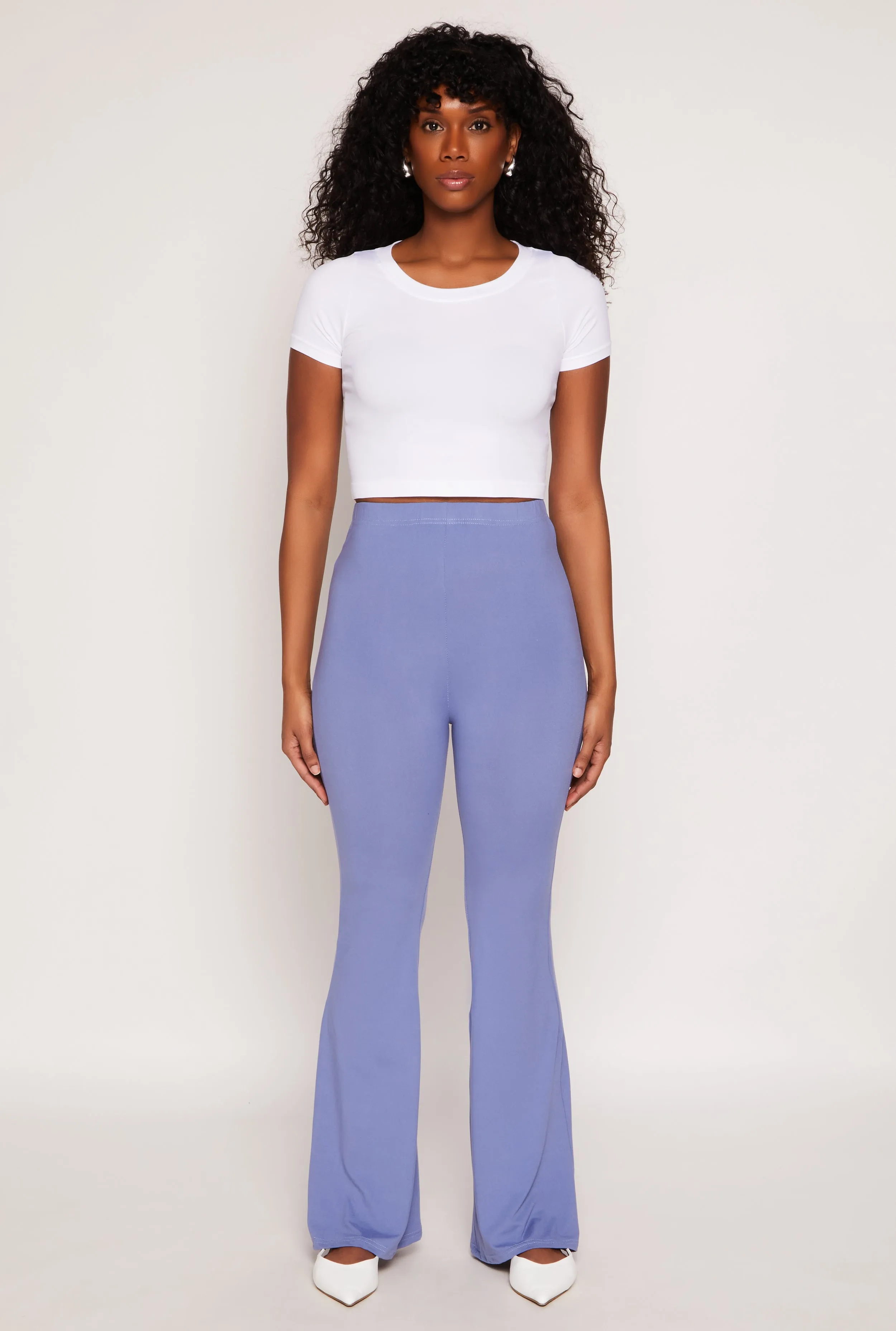 Soft Knit High Waisted Flare Pants sold by Rainbow