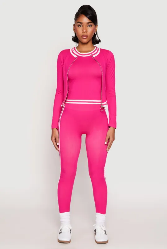 Seamless Varsity Stripe Track Jacket sold by Rainbow