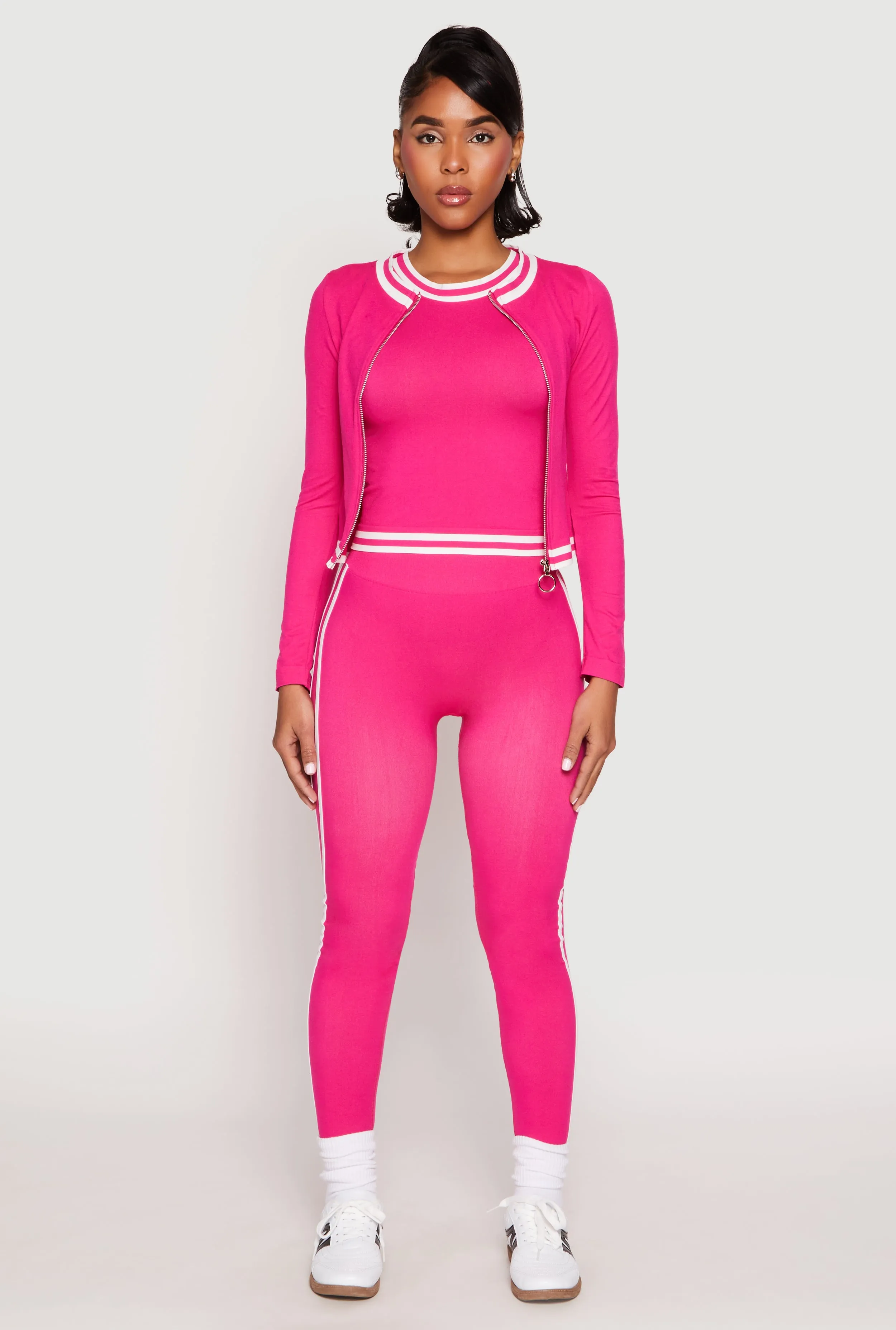 Seamless Varsity Stripe Track Jacket sold by Rainbow