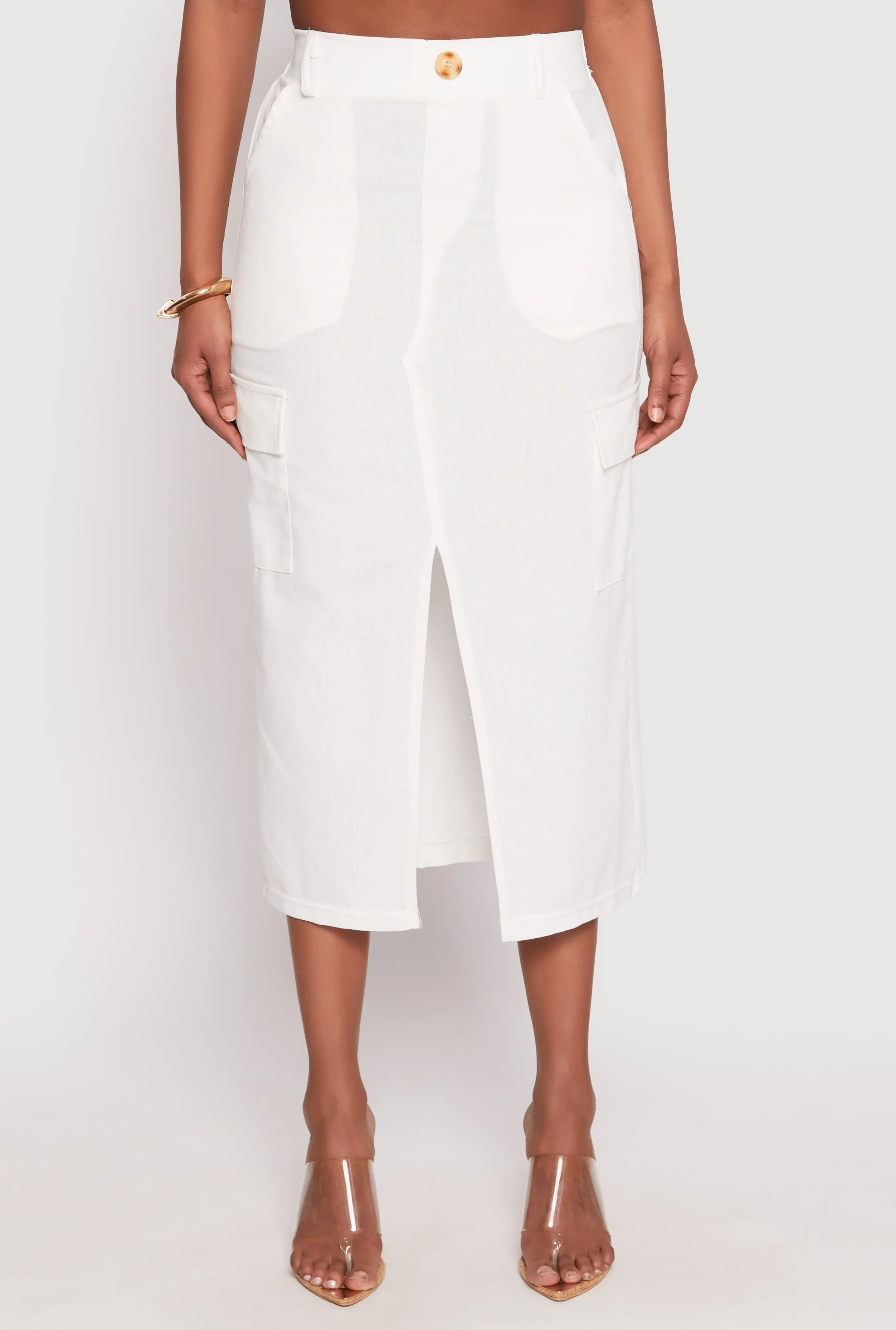 Linen Cargo Midi Skirt sold by Rainbow product image thumbnail 3