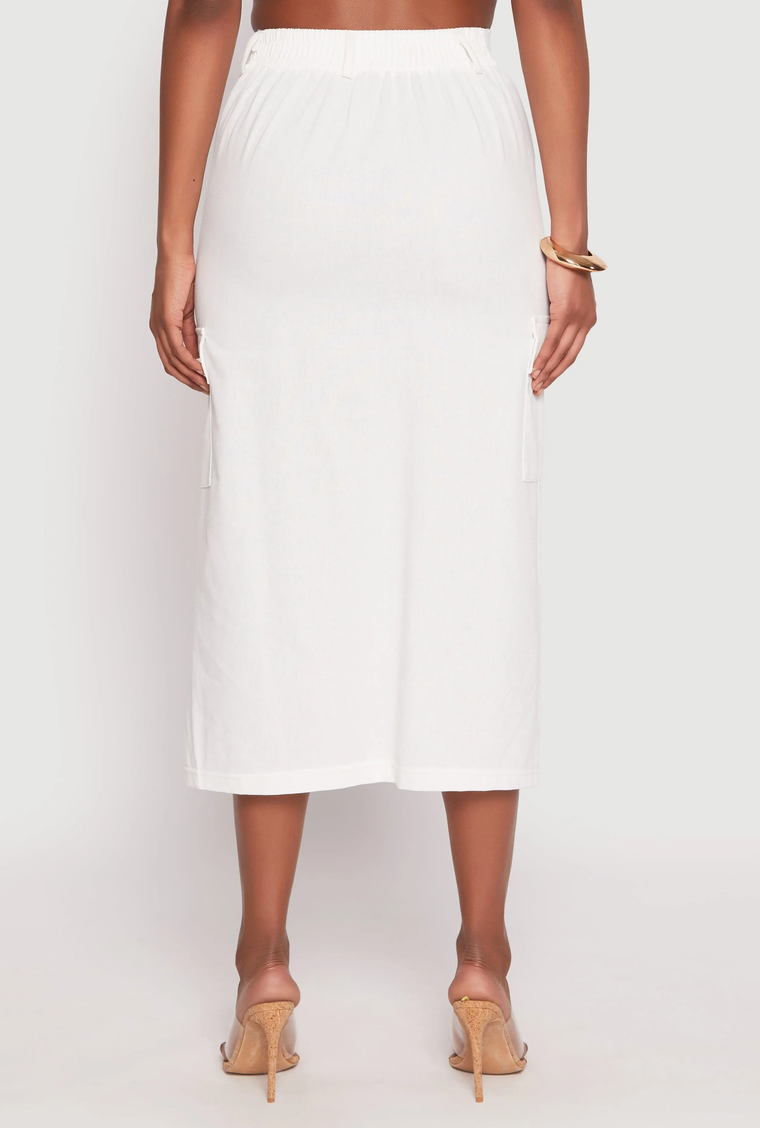 Linen Cargo Midi Skirt sold by Rainbow product image thumbnail 5