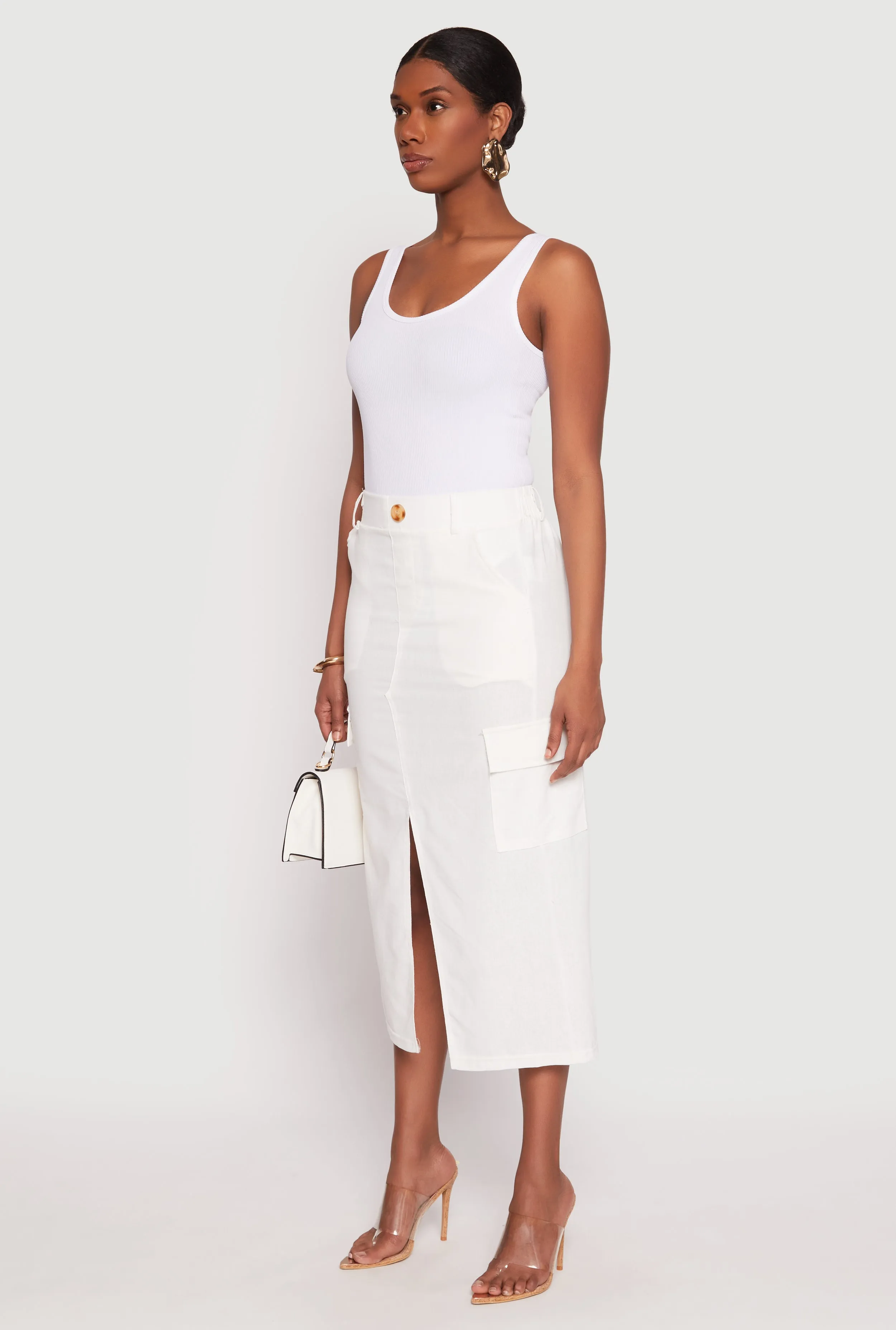 Linen Cargo Midi Skirt sold by Rainbow product image thumbnail 2