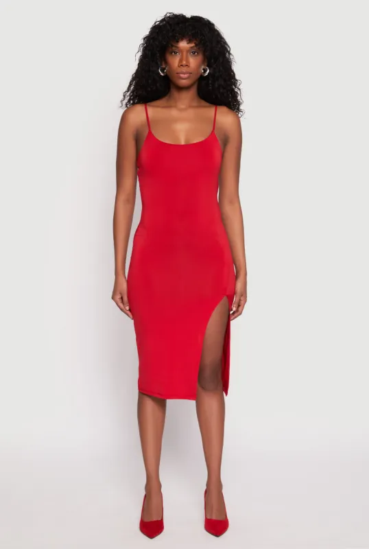Side Slit Cami Midi Dress sold by Rainbow