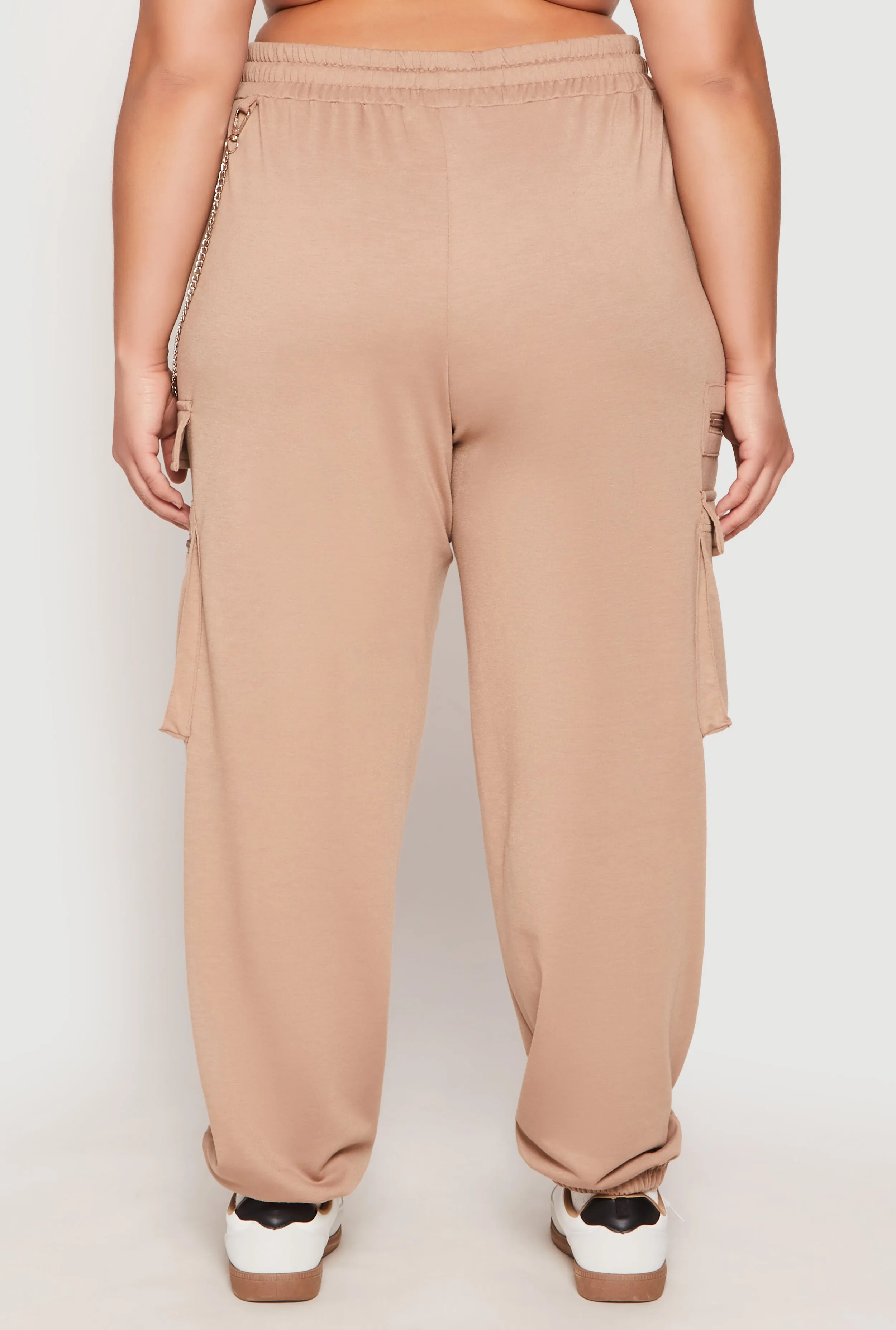 Plus Size French Terry Chain Detail Cargo Joggers sold by Rainbow product image thumbnail 3