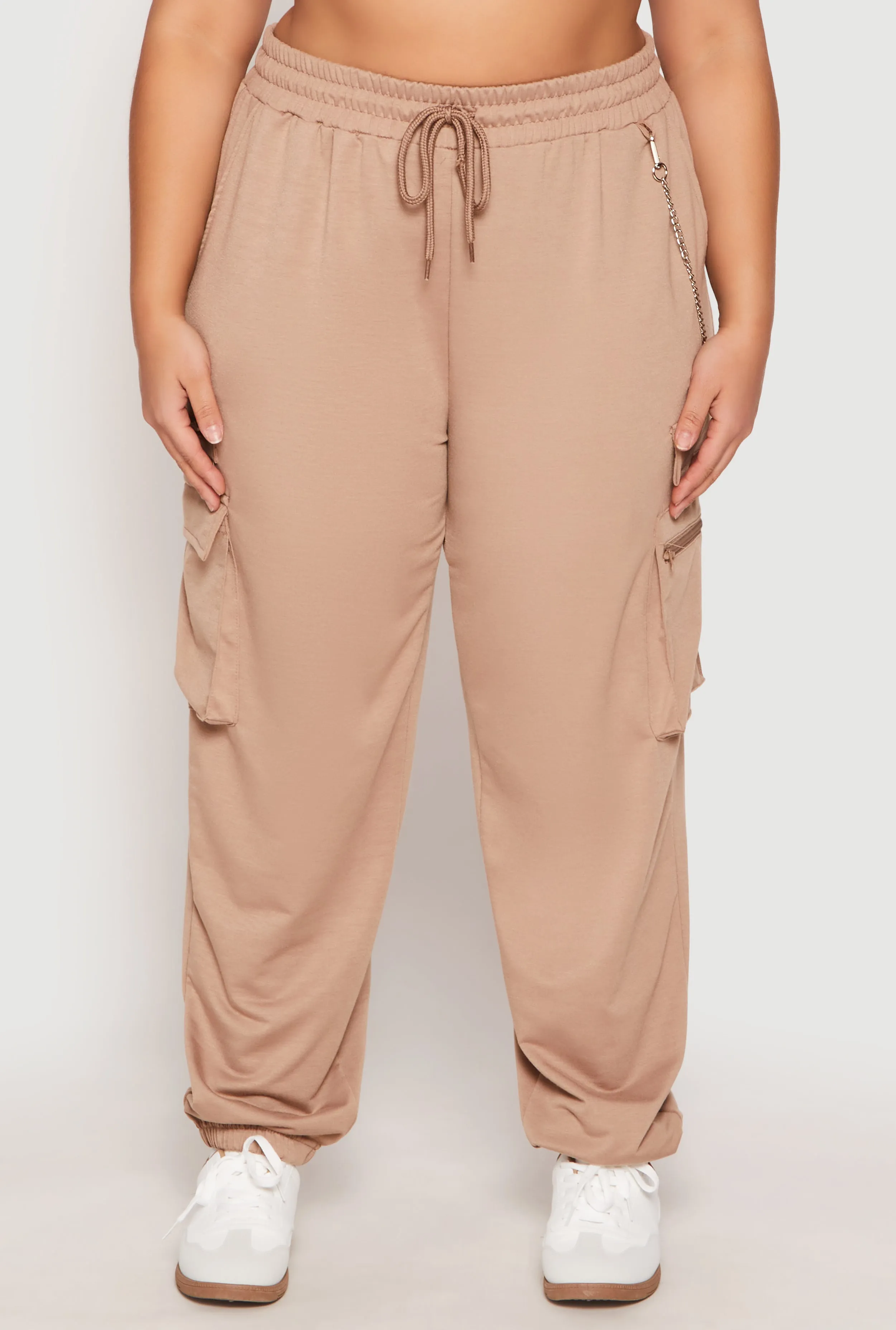 Plus Size French Terry Chain Detail Cargo Joggers sold by Rainbow product image thumbnail 2