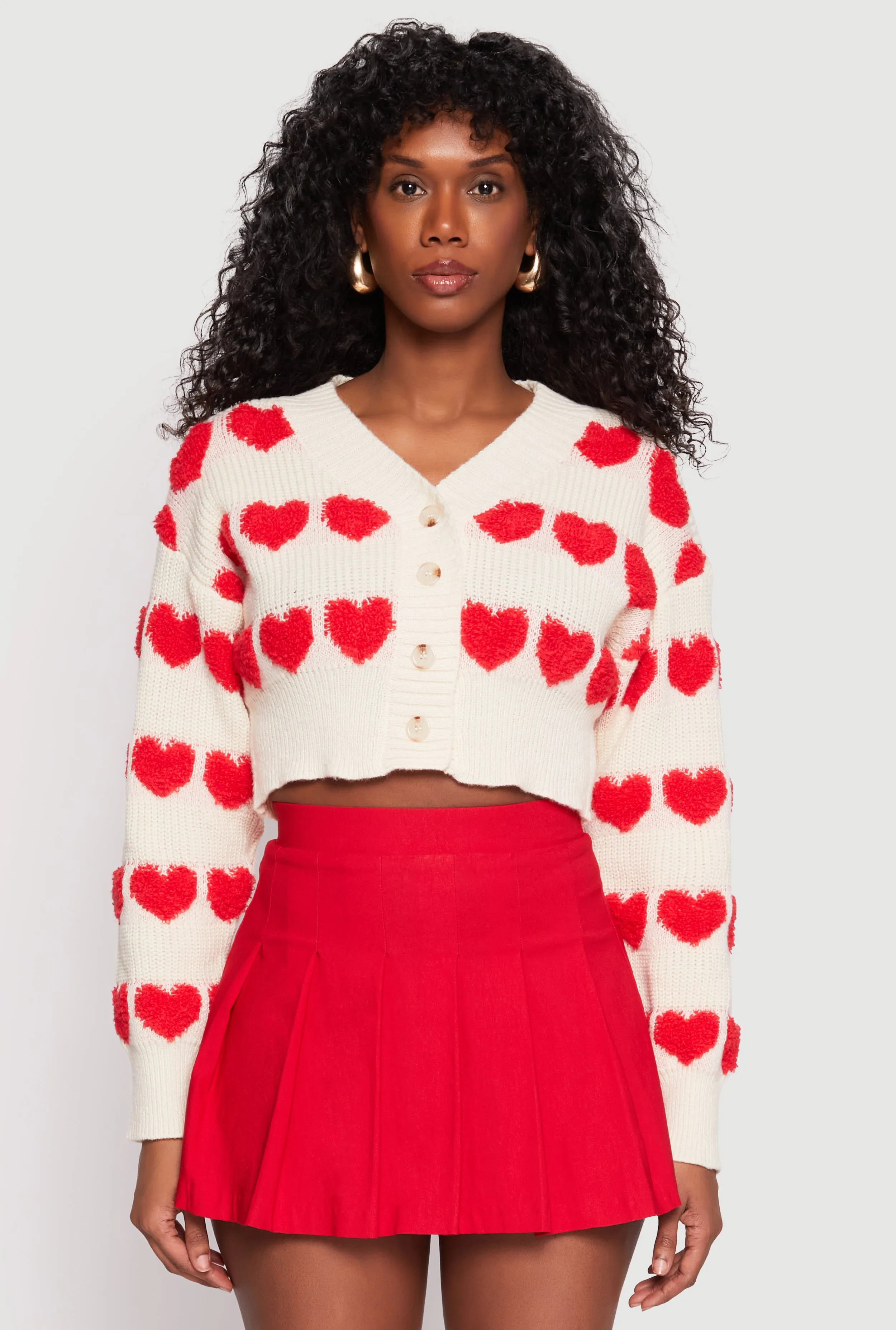 Daisy Chenille Heart Cropped Cardigan sold by Rainbow product image thumbnail 2