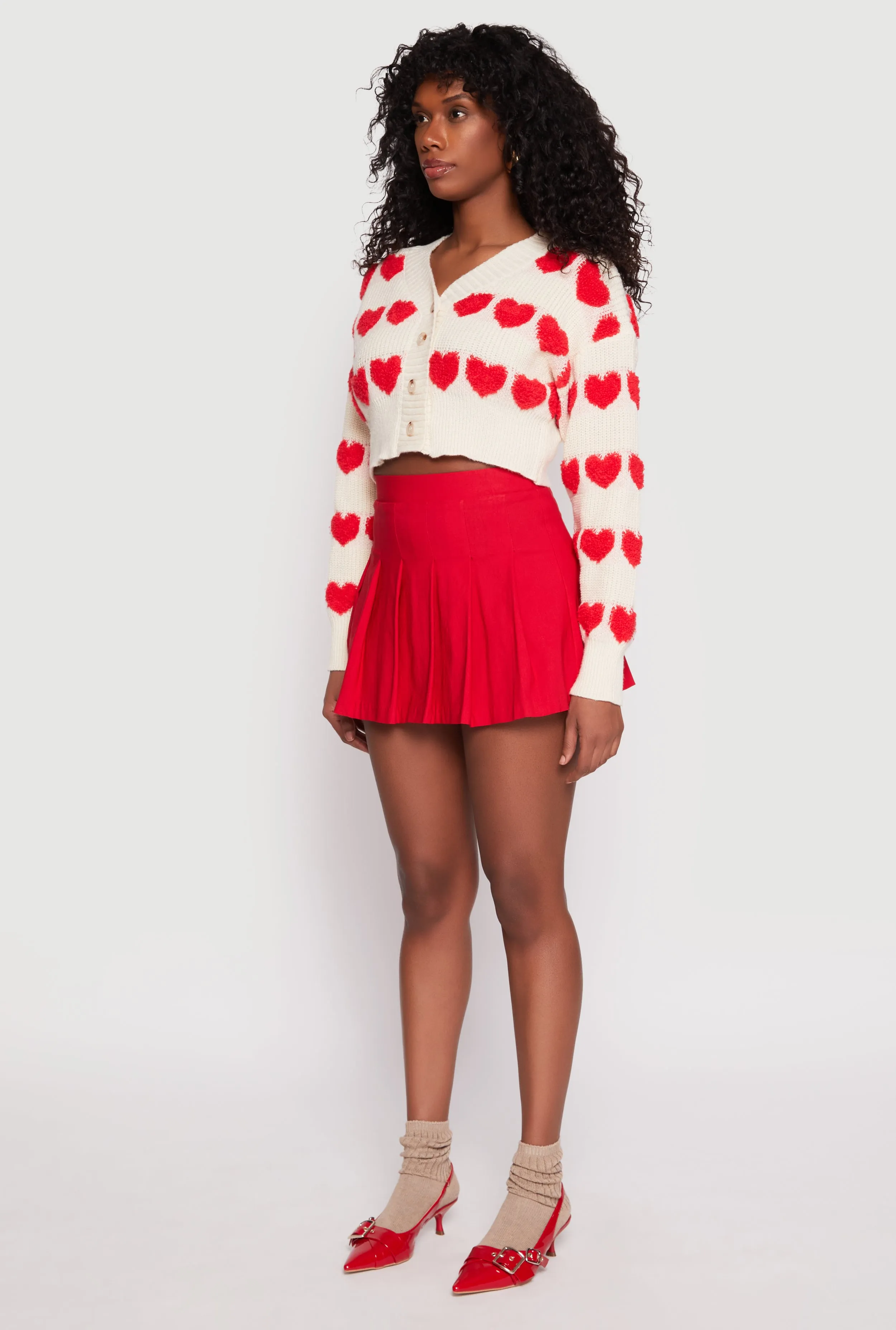 Daisy Chenille Heart Cropped Cardigan sold by Rainbow product image thumbnail 3
