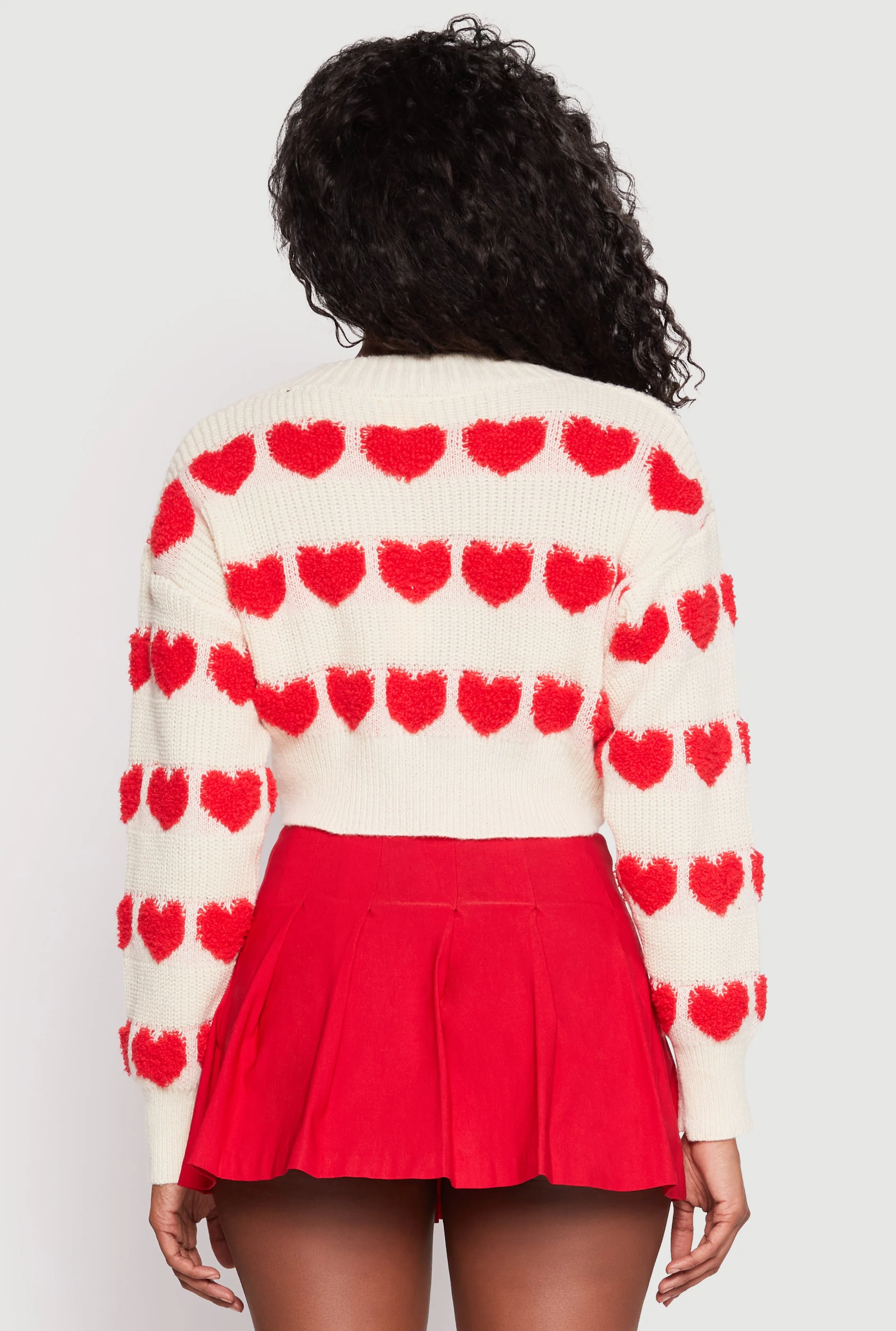 Daisy Chenille Heart Cropped Cardigan sold by Rainbow product image thumbnail 5