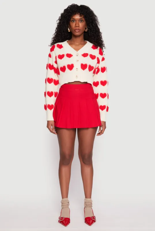 Daisy Chenille Heart Cropped Cardigan sold by Rainbow