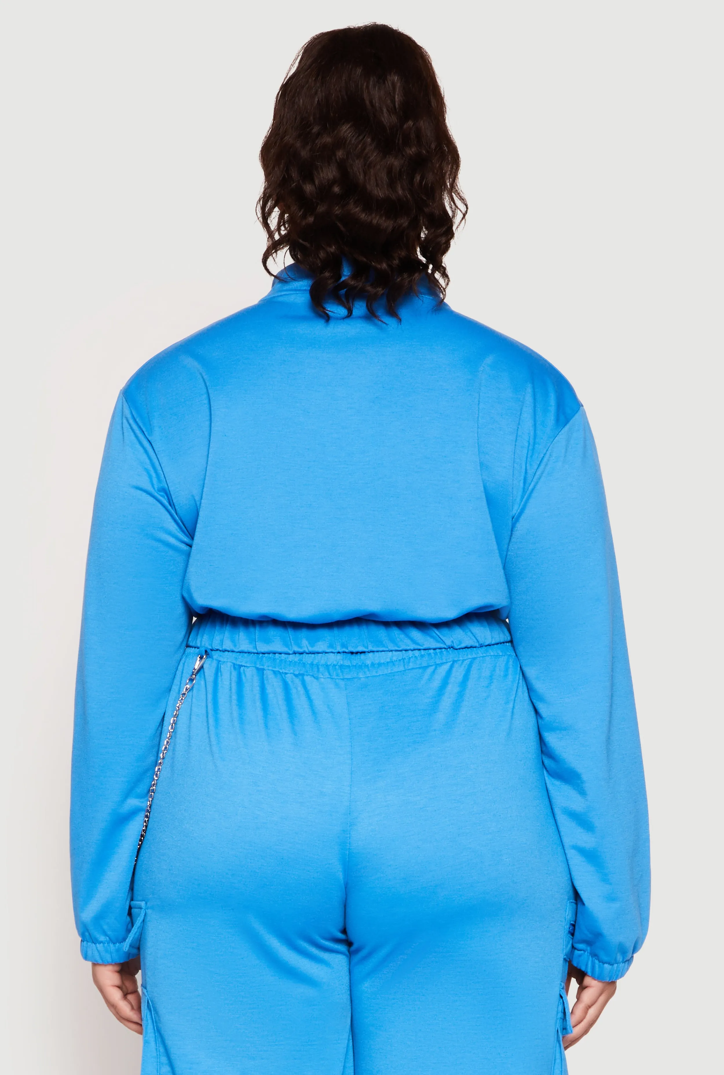 Plus Size Zip Front Cropped Sweatshirt sold by Rainbow product image thumbnail 5