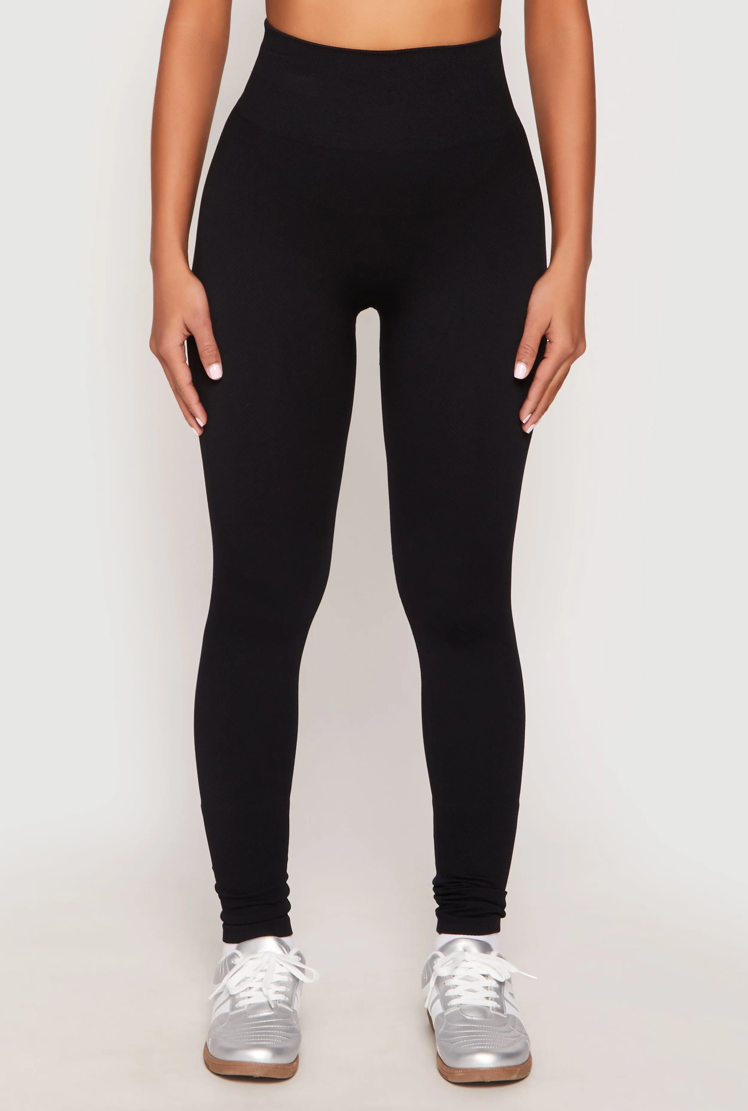 Rib Knit Seamless High Waist Leggings sold by Rainbow product image thumbnail 3