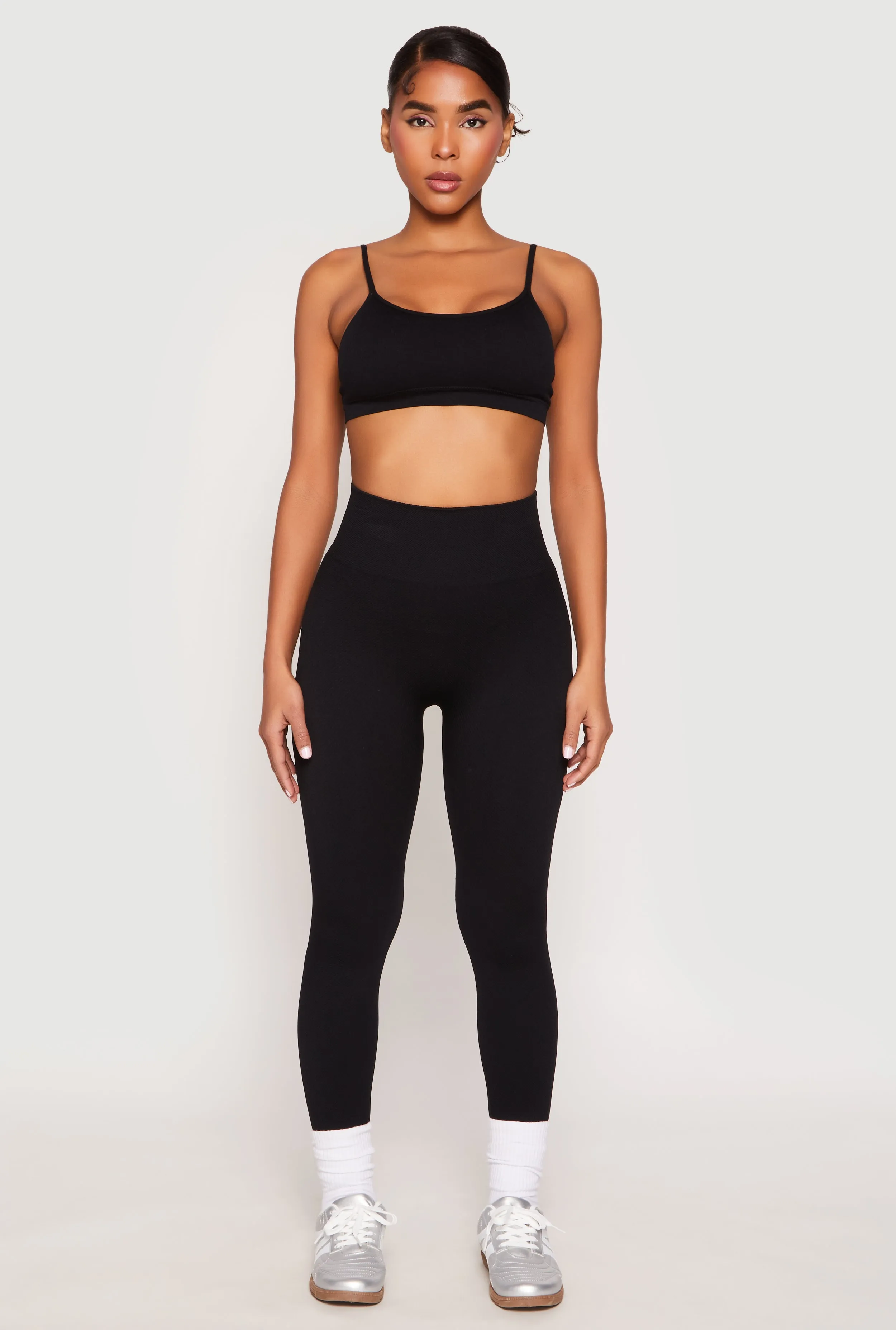 Rib Knit Seamless High Waist Leggings sold by Rainbow