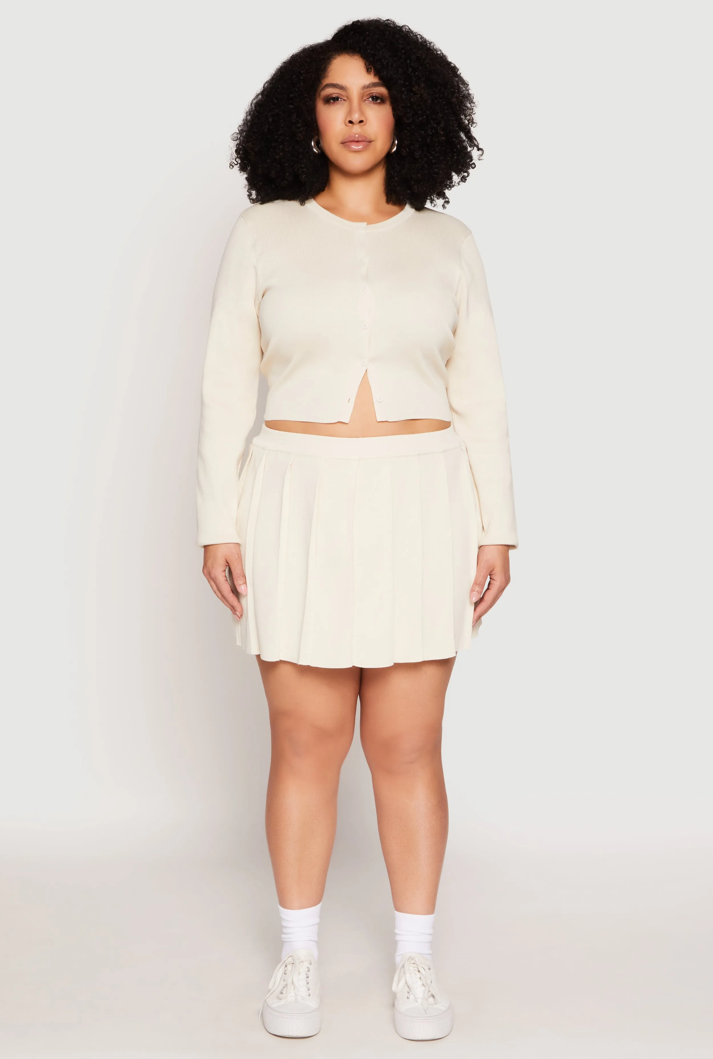 Plus Size Daisy High Waisted Pleated Skort sold by Rainbow