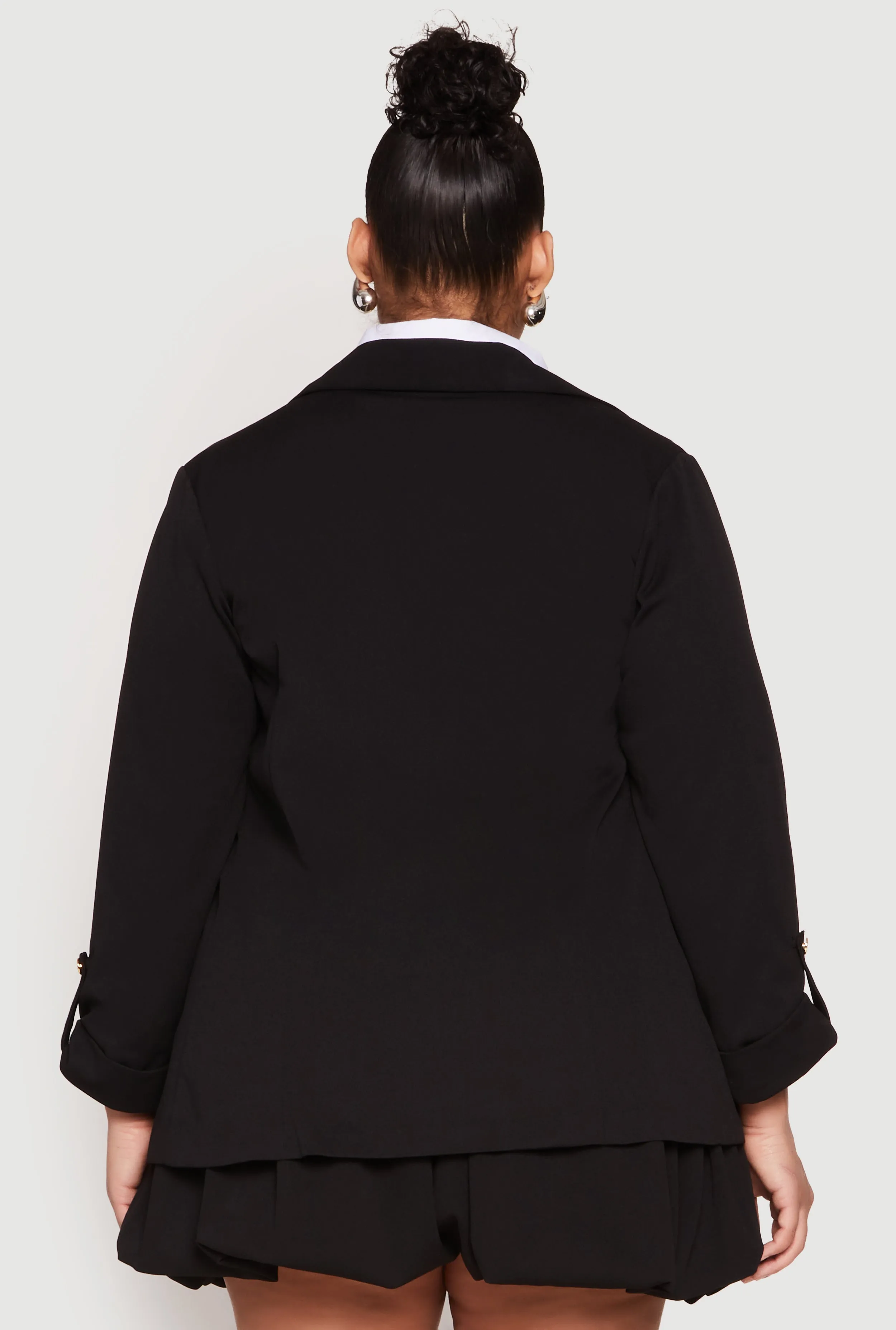 Plus Size Tabbed Sleeve Crepe Knit Blazer sold by Rainbow product image thumbnail 5