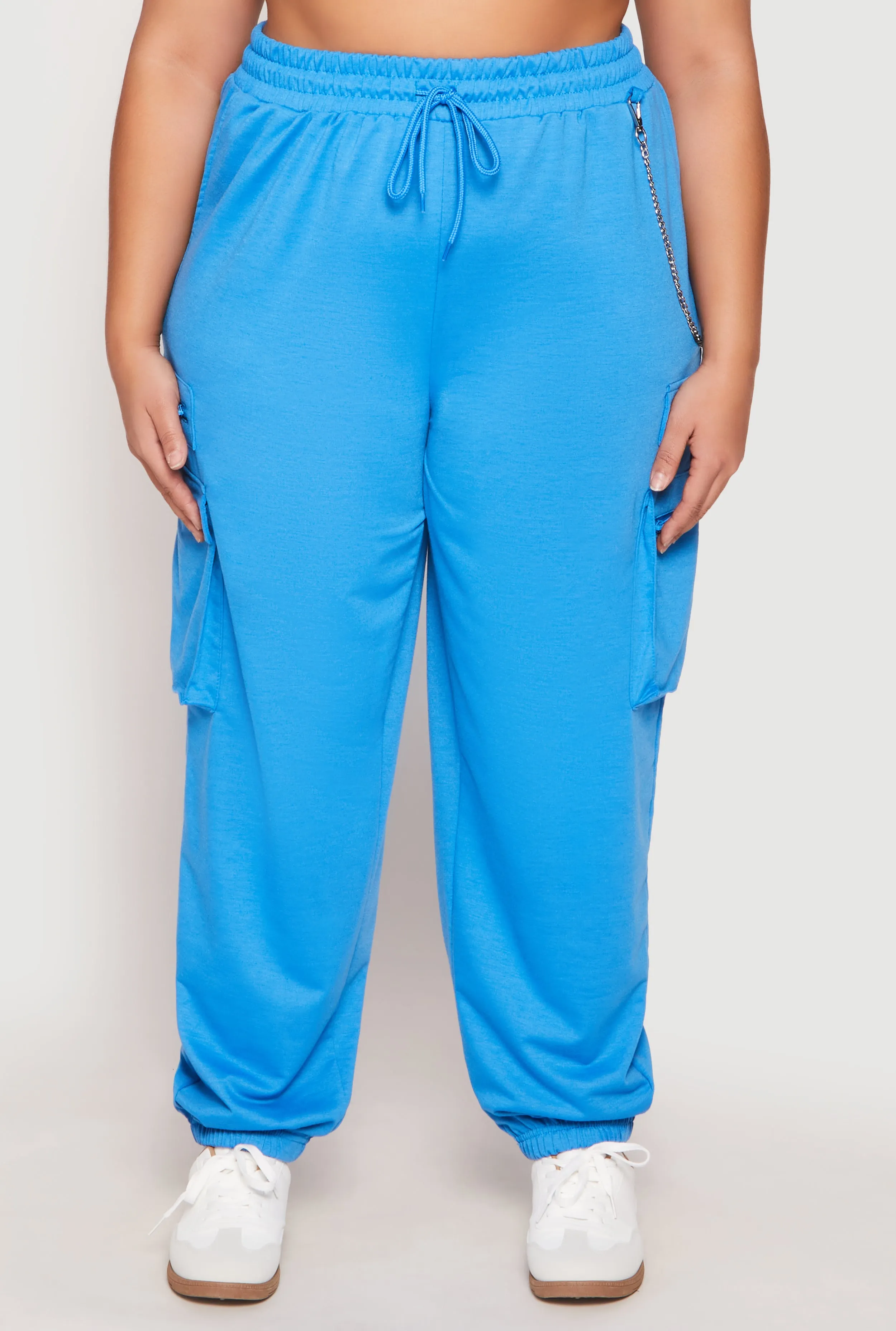 Plus Size French Terry Chain Detail Cargo Joggers sold by Rainbow product image thumbnail 2