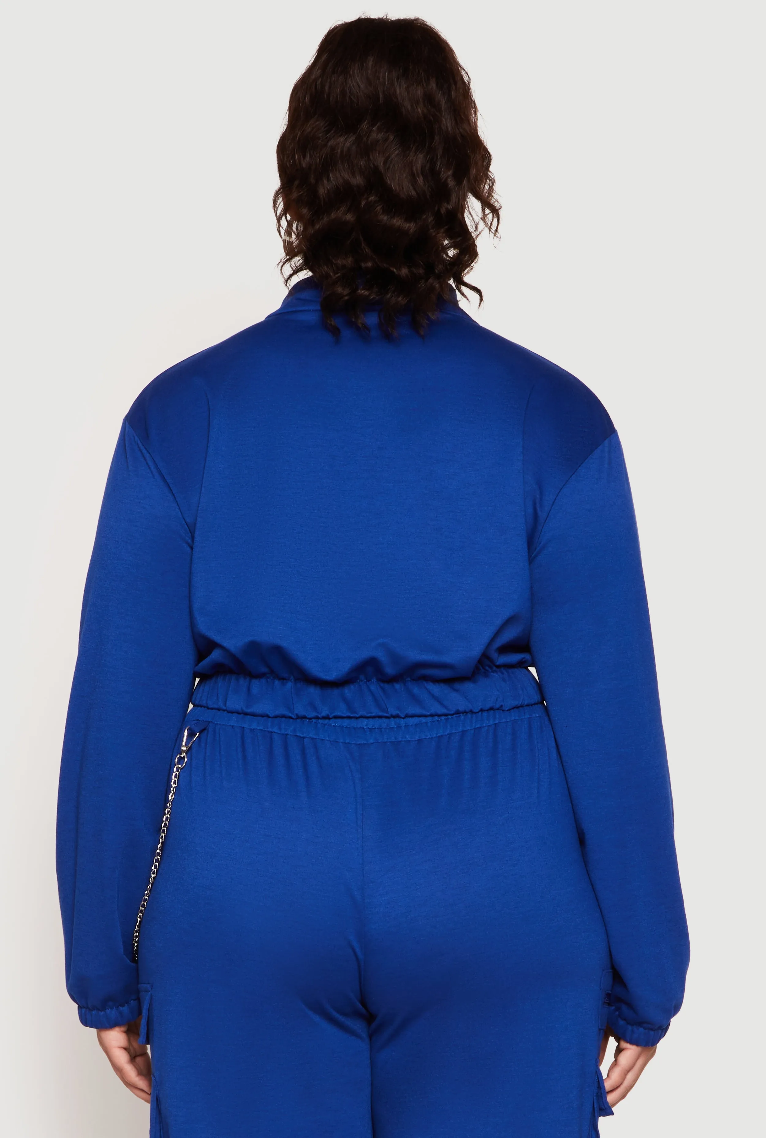 Plus Size Zip Front Cropped Sweatshirt sold by Rainbow product image thumbnail 5