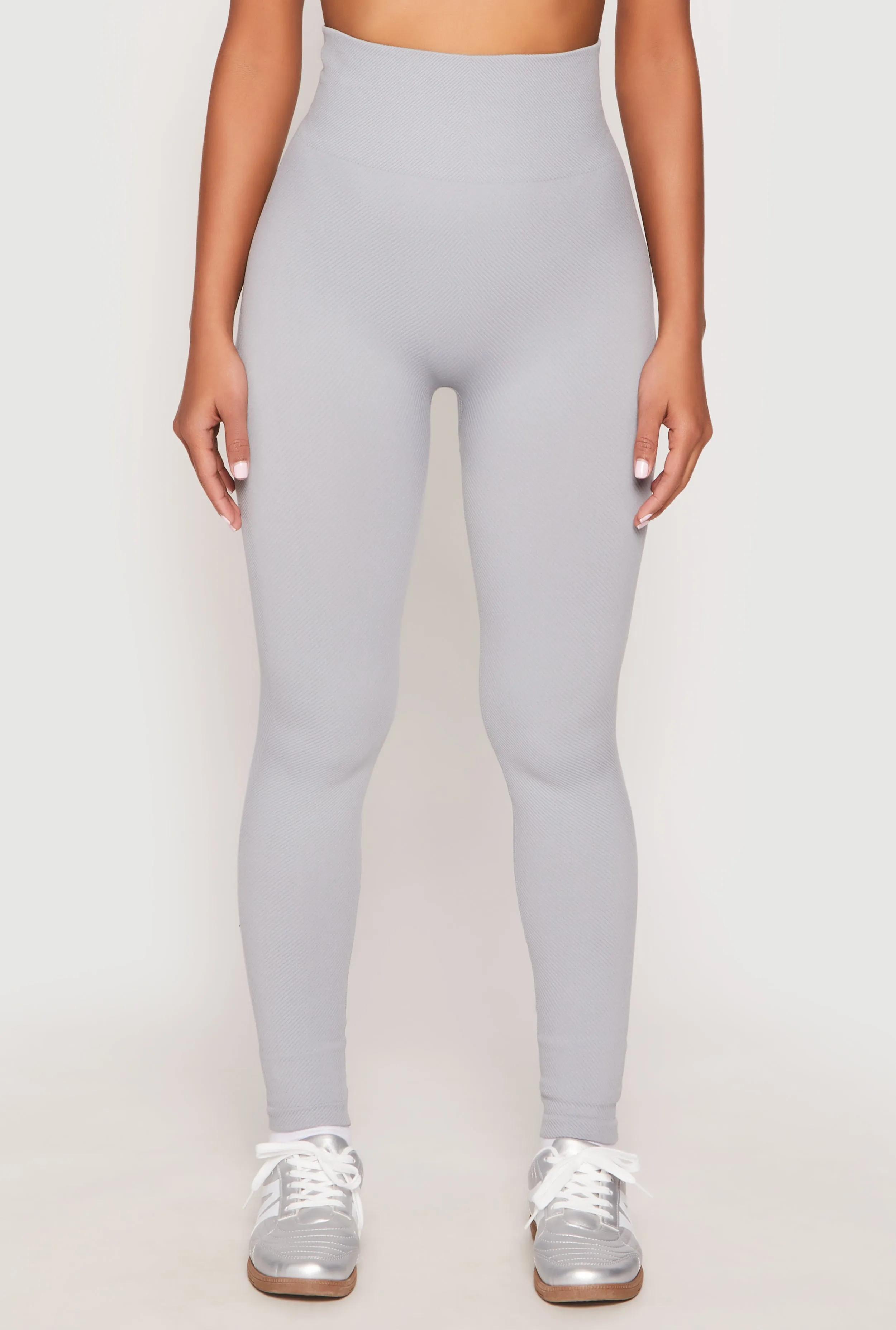 Rib Knit Seamless High Waist Leggings sold by Rainbow product image thumbnail 3