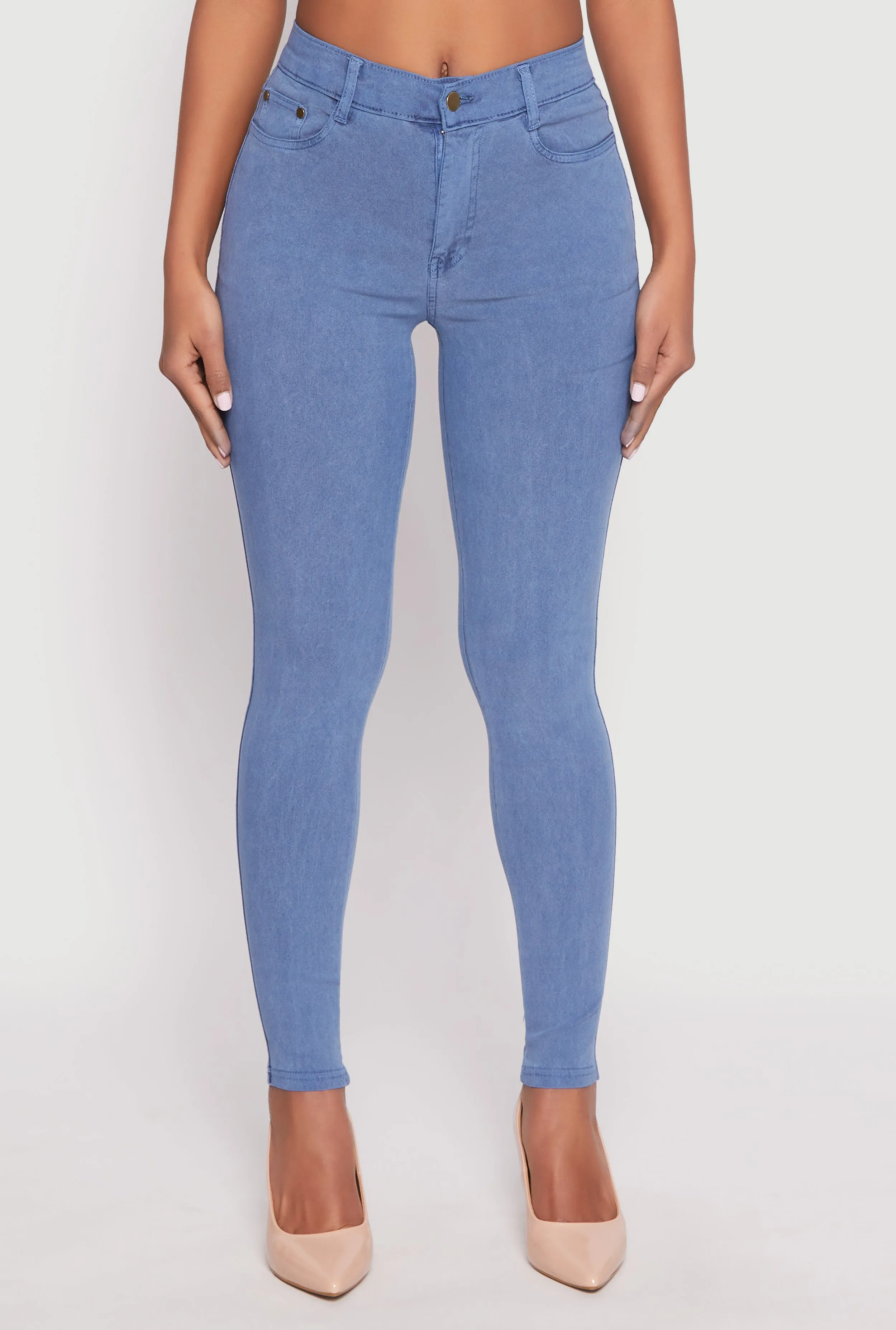 Acid Wash Twill Skinny Leg Pants sold by Rainbow product image thumbnail 3