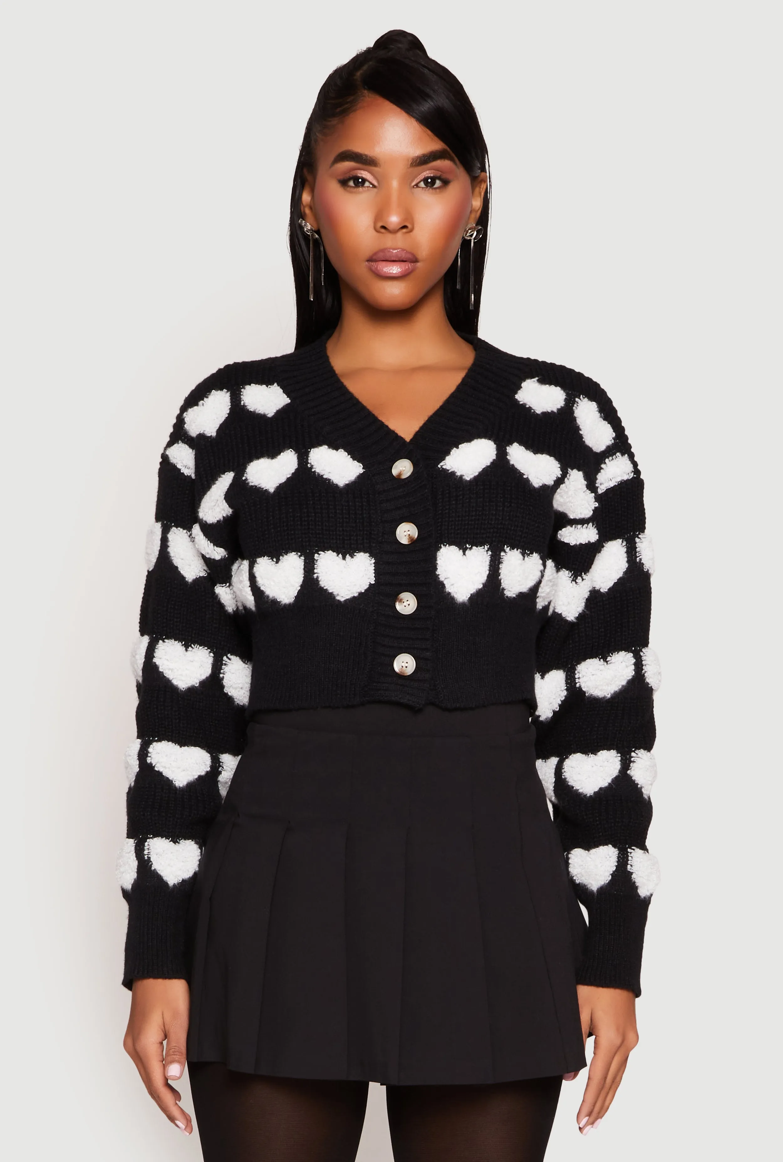 Daisy Chenille Heart Cropped Cardigan sold by Rainbow product image thumbnail 2