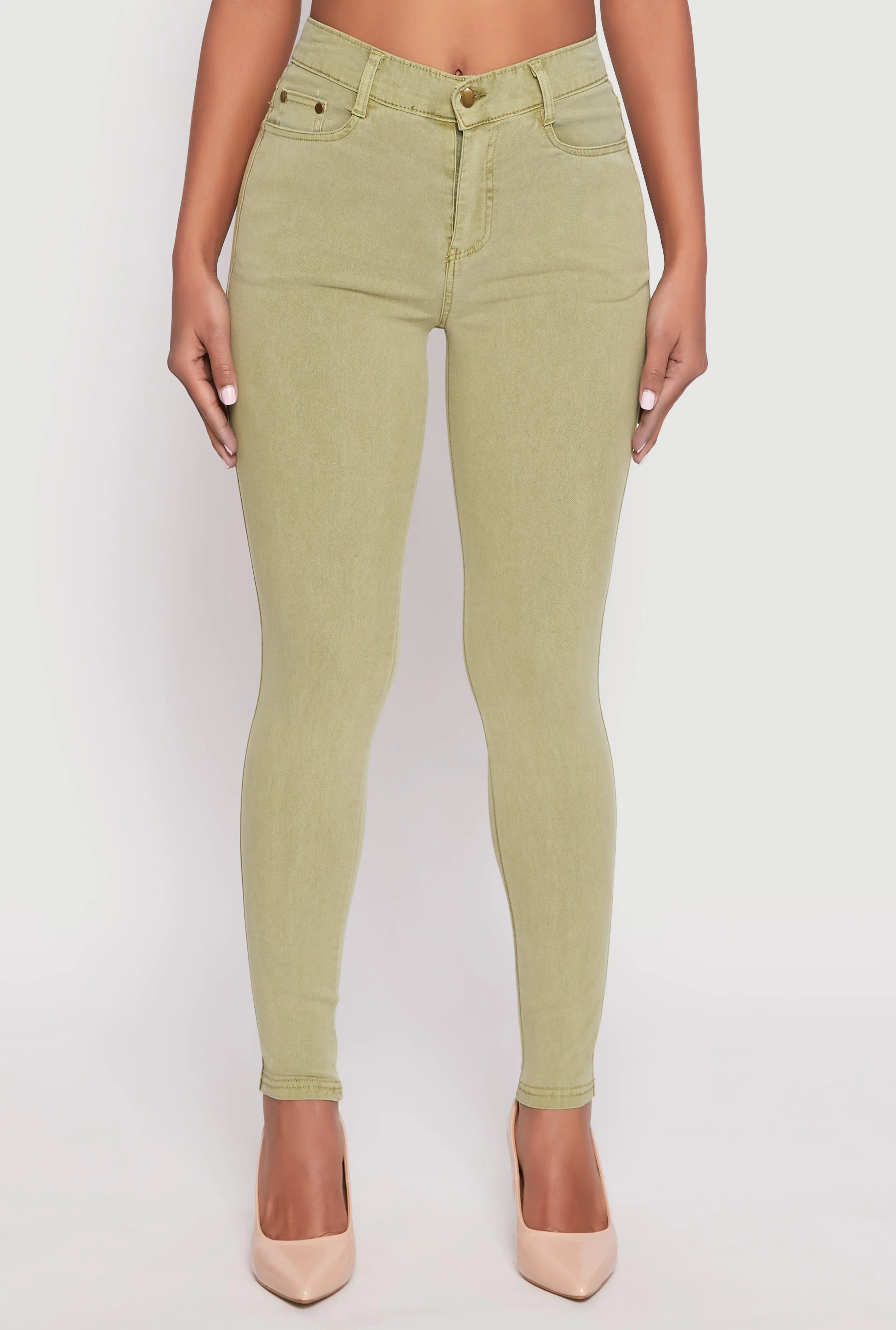 Acid Wash Twill Skinny Leg Pants sold by Rainbow product image thumbnail 3