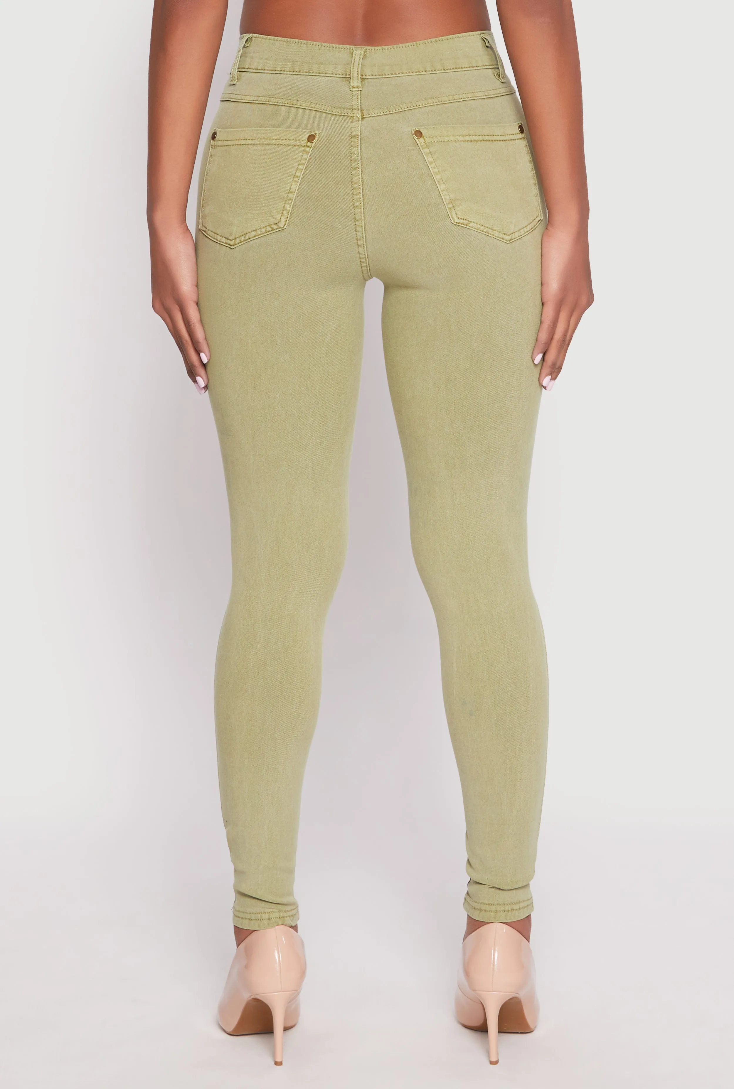 Acid Wash Twill Skinny Leg Pants sold by Rainbow product image thumbnail 5