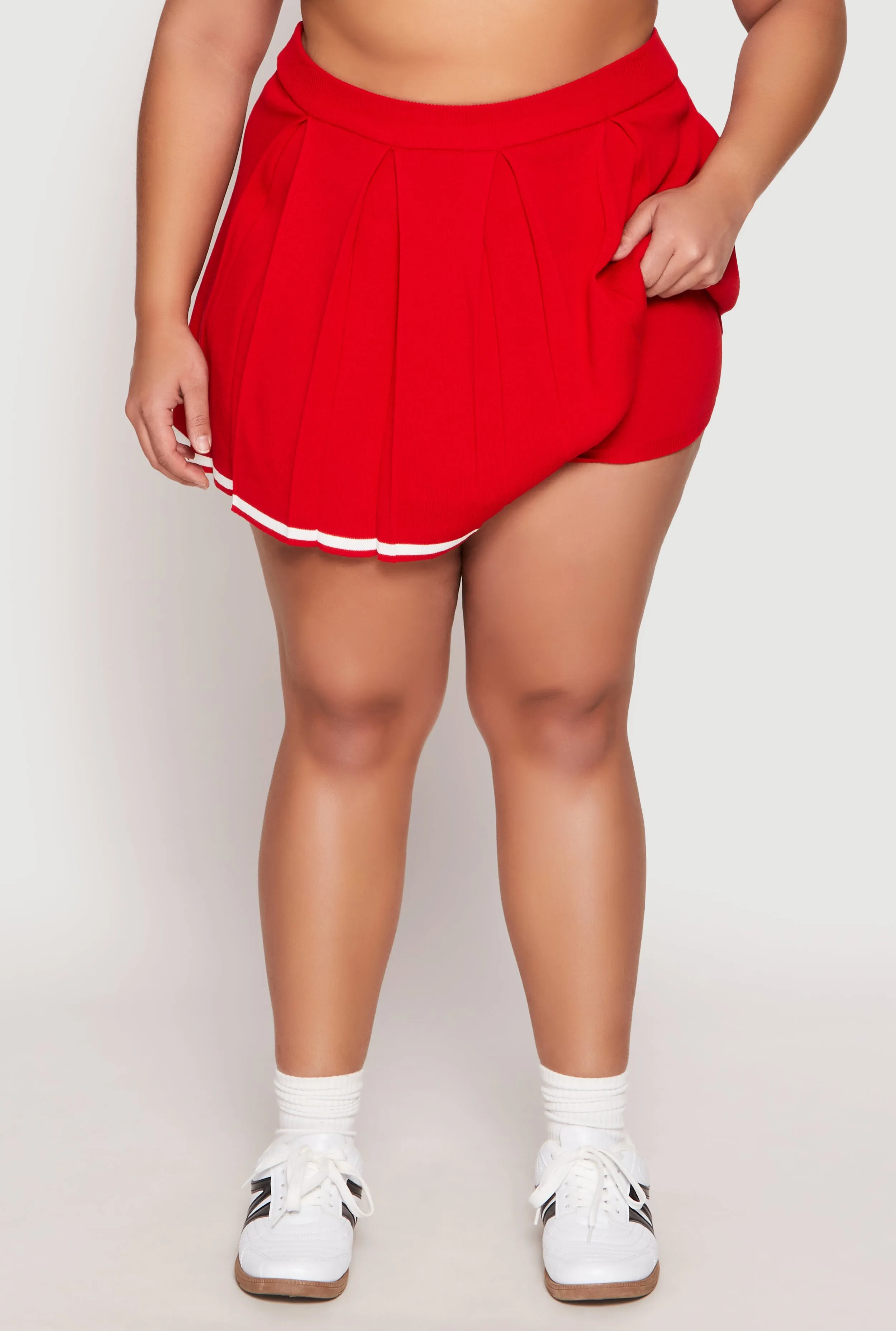 Plus Size Daisy Contrast Trim Pleated Tennis Skirt sold by Rainbow product image thumbnail 3