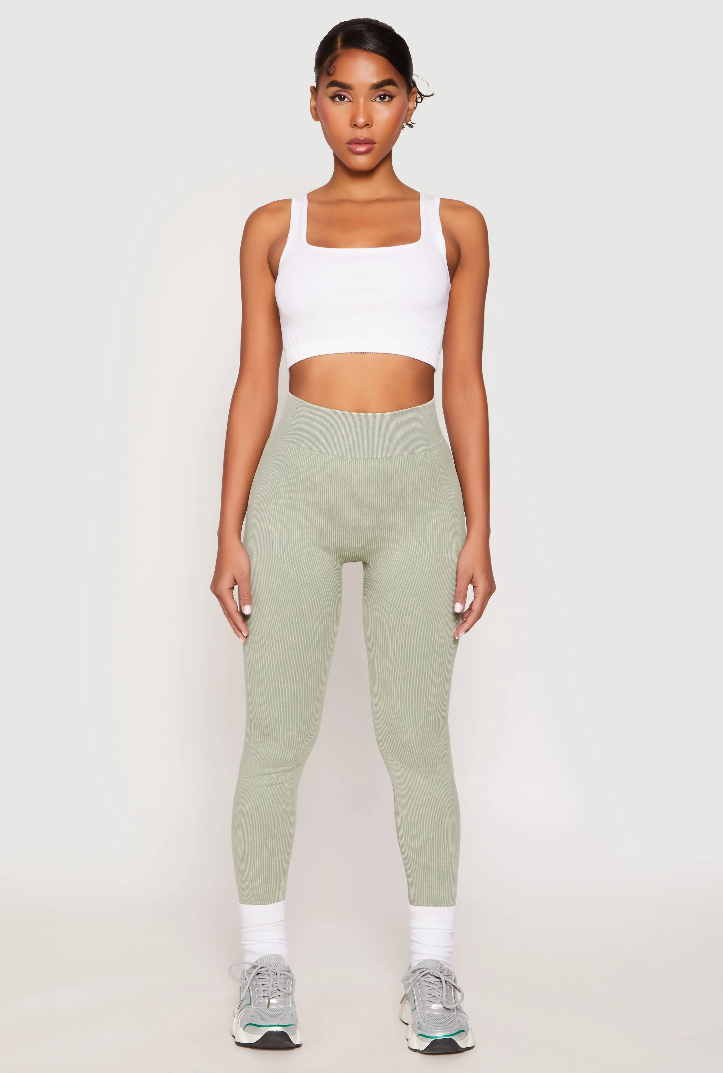 Seamless Acid Wash High Waisted Leggings sold by Rainbow