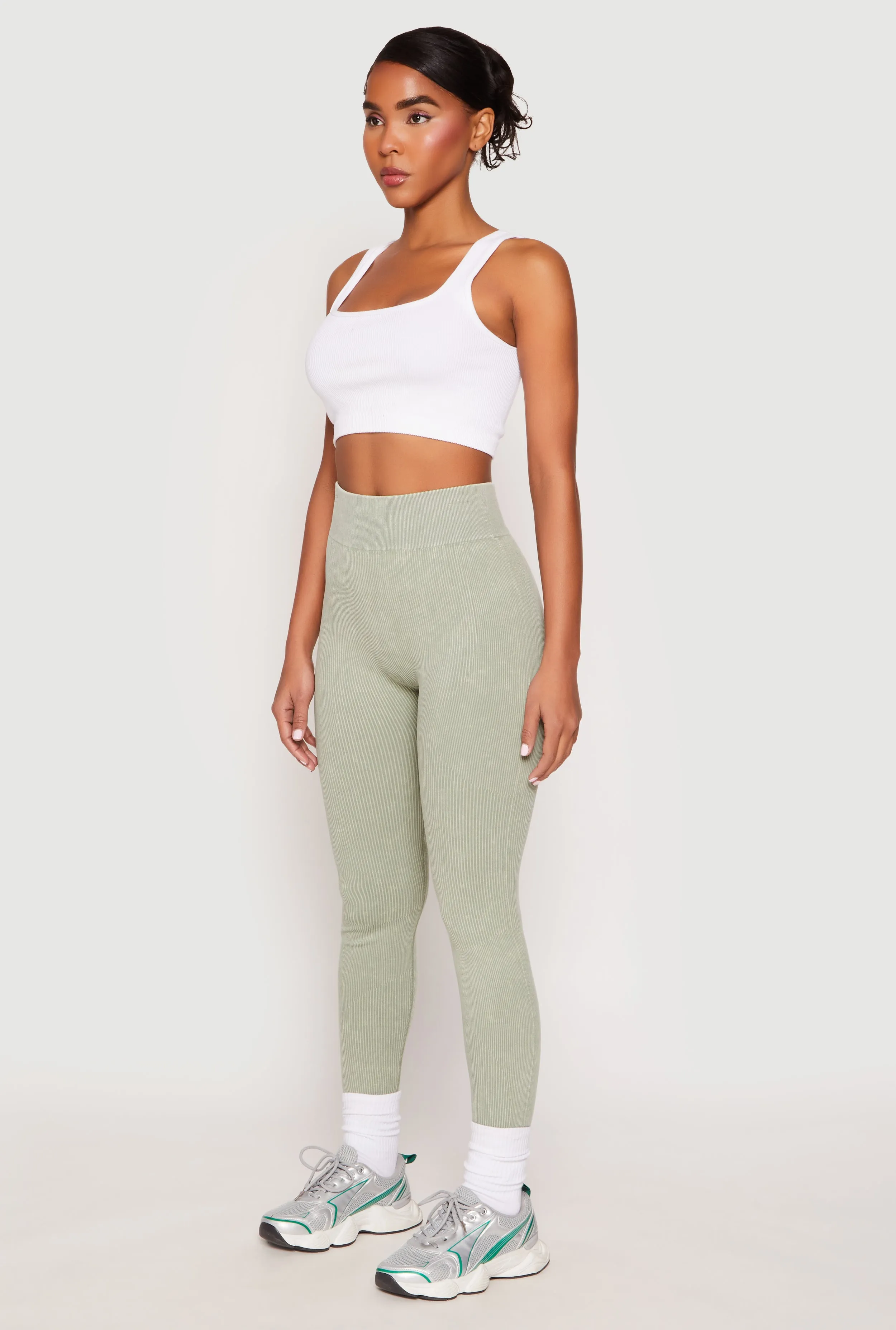 Seamless Acid Wash High Waisted Leggings sold by Rainbow product image thumbnail 2