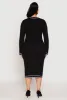 Plus Size Daisy Contrast Trim Sweater Dress sold by Rainbow
