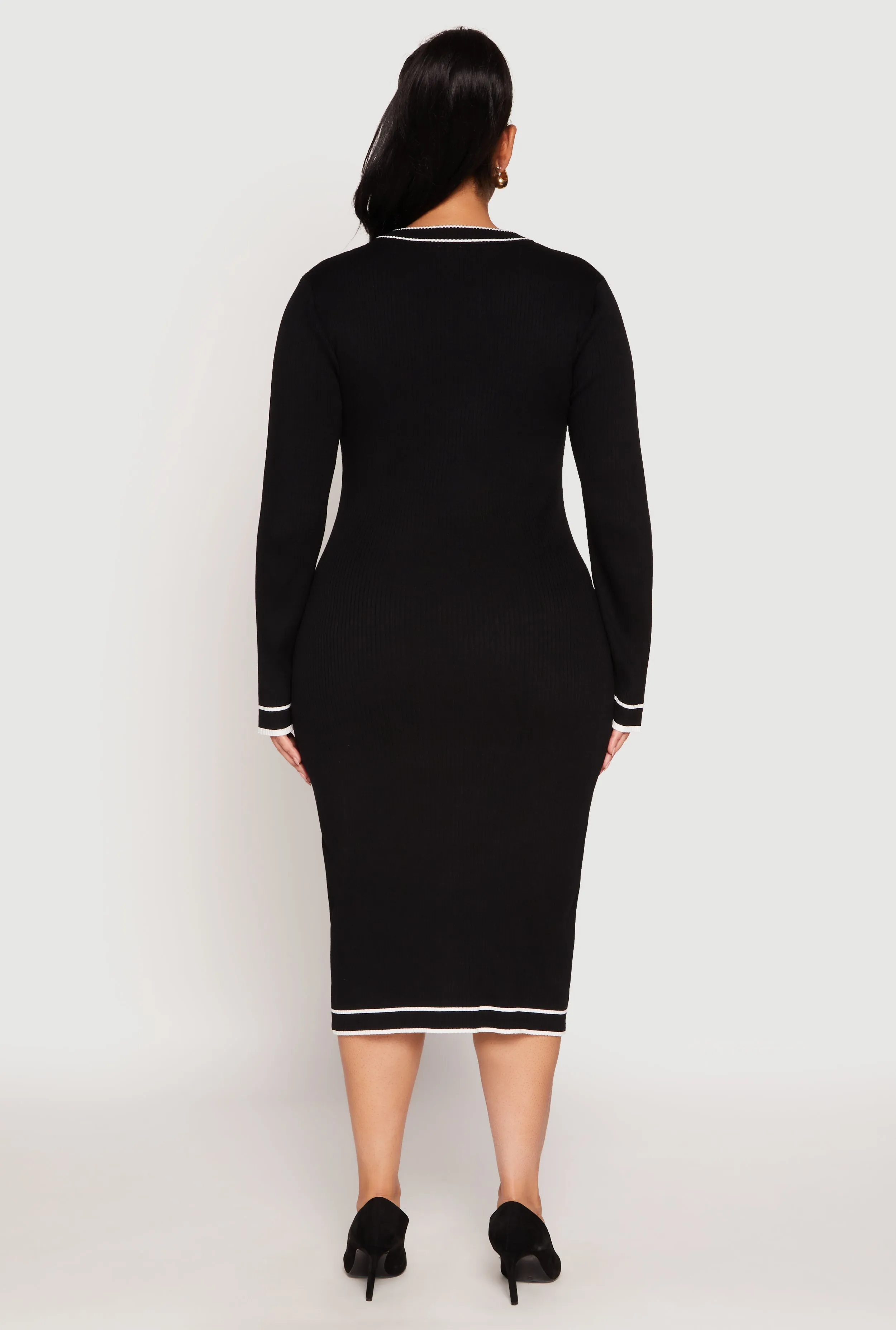 Plus Size Daisy Contrast Trim Sweater Dress sold by Rainbow product image thumbnail 3