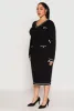 Plus Size Daisy Contrast Trim Sweater Dress sold by Rainbow