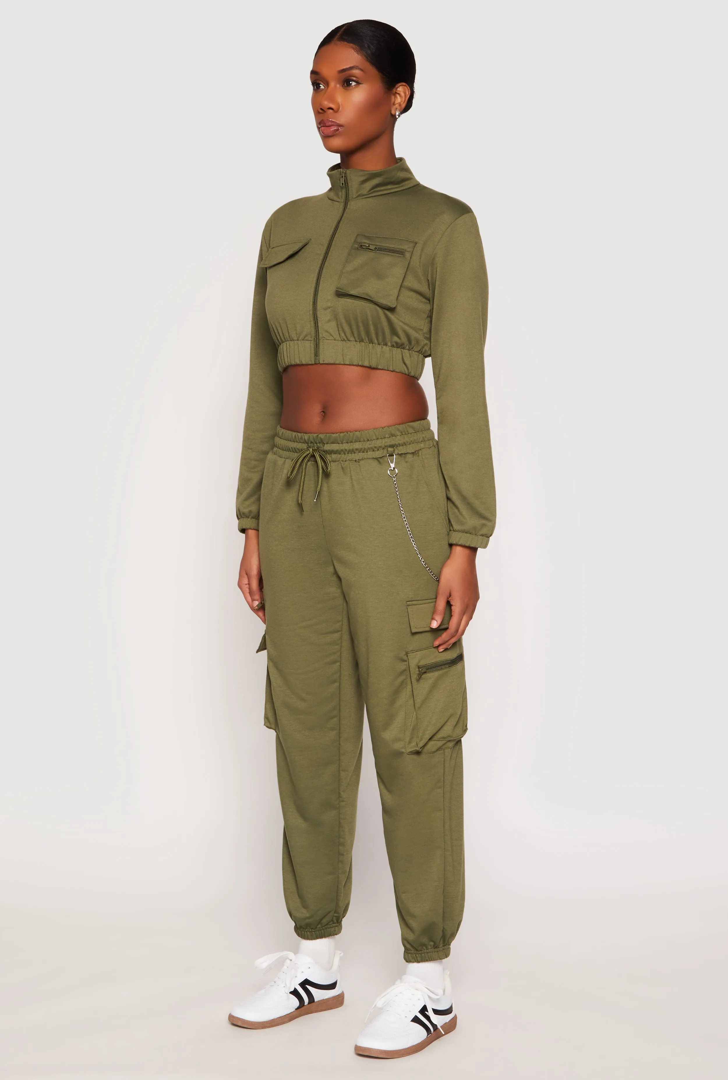 Zip Front Cropped Sweatshirt sold by Rainbow product image thumbnail 3