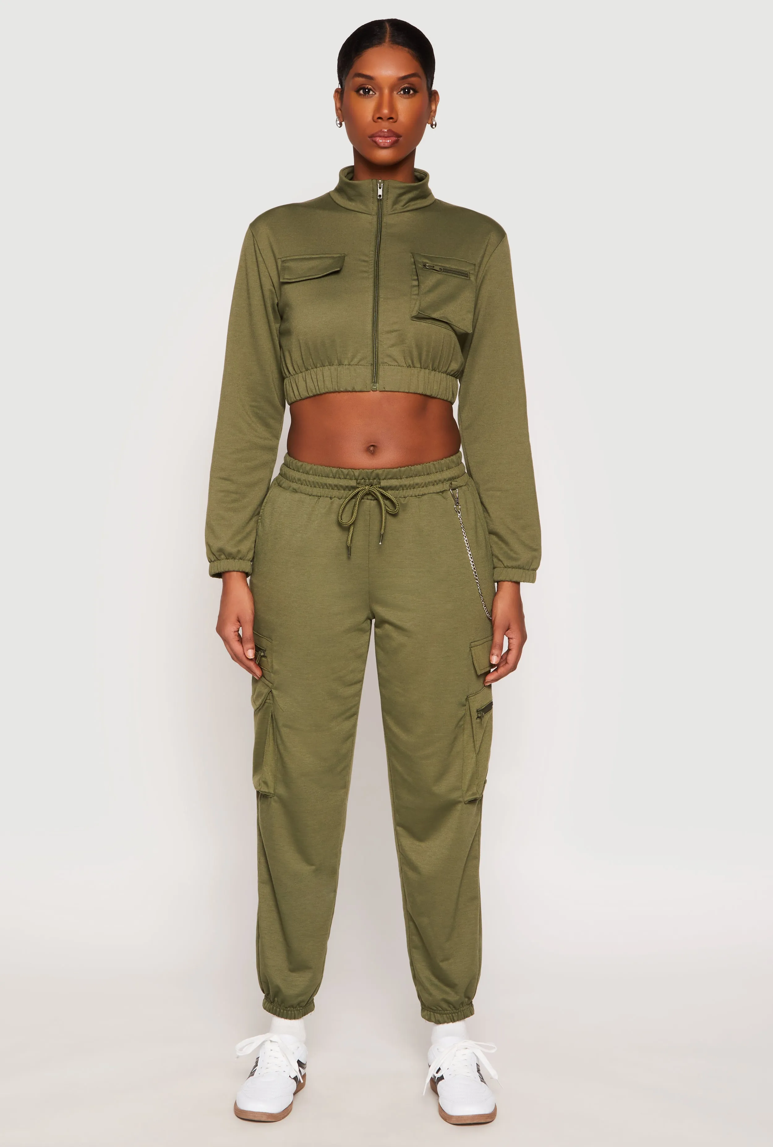 Zip Front Cropped Sweatshirt sold by Rainbow product image thumbnail 2