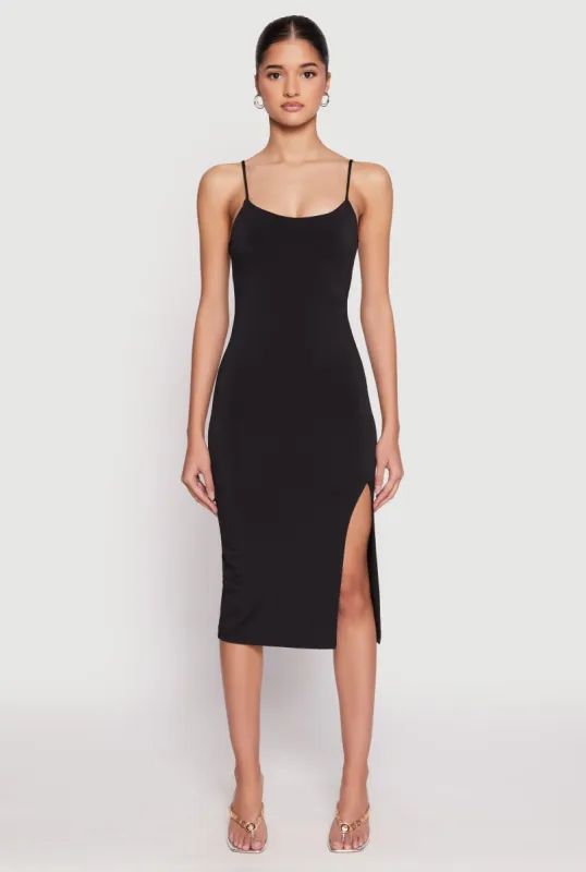 Side Slit Cami Midi Dress sold by Rainbow