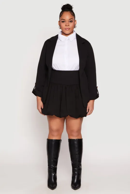 Plus Size High Waisted Mini Bubble Skirt made by Rainbow