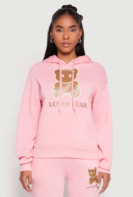 Fleece Lover Bear Graphic Hoodie sold by Rainbow