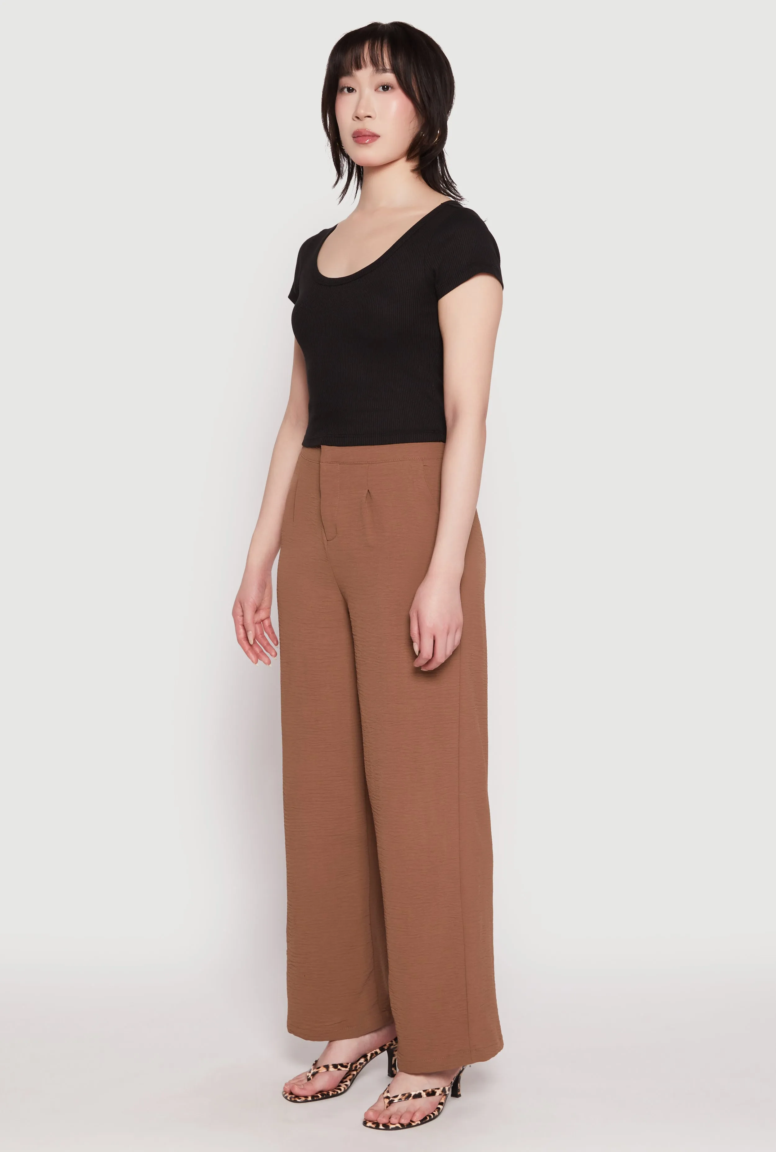 Airy Crepe Knit Wide Leg Dress Pants sold by Rainbow product image thumbnail 2
